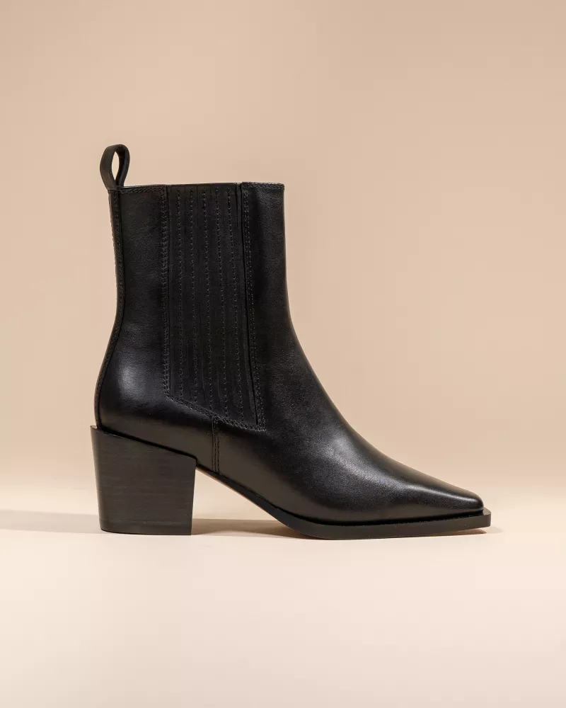 BLACK CHELSEA BOOTS WITH SMALL BLOCK HEEL JANE II BLACK