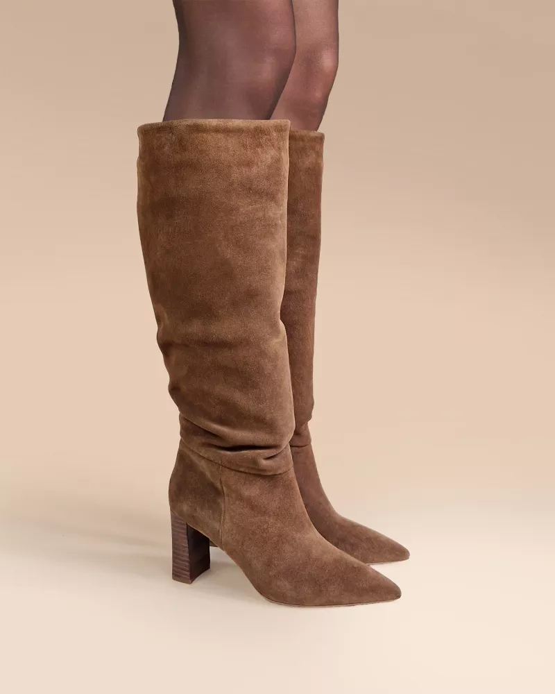 WIDE-HEELED BOOTS TRACEY BROWN SUEDE