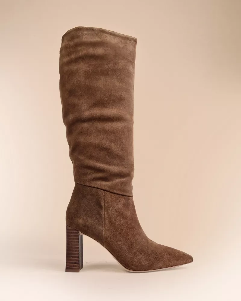 WIDE-HEELED BOOTS TRACEY BROWN SUEDE