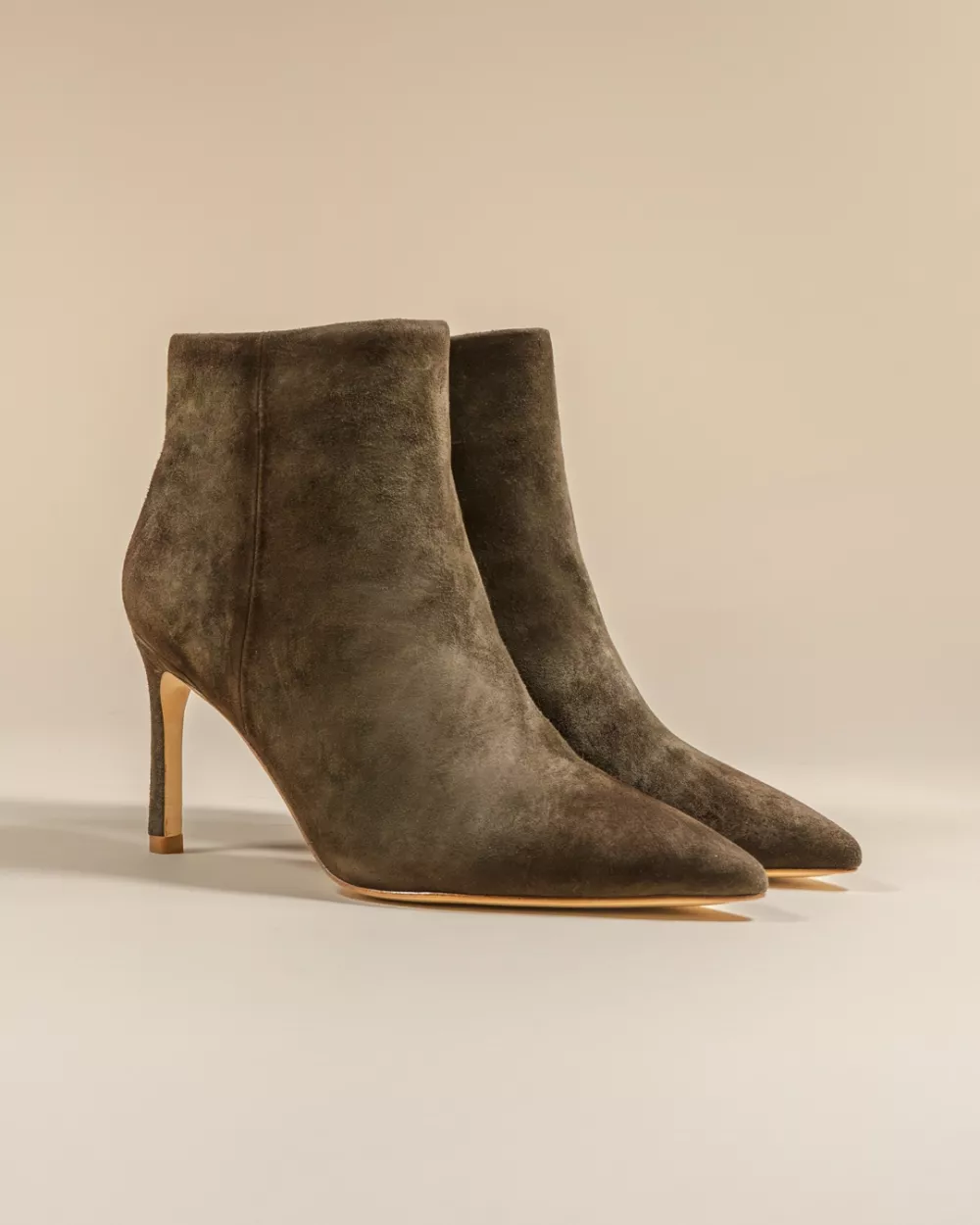 Noura Kaki Suede Pointy Boot