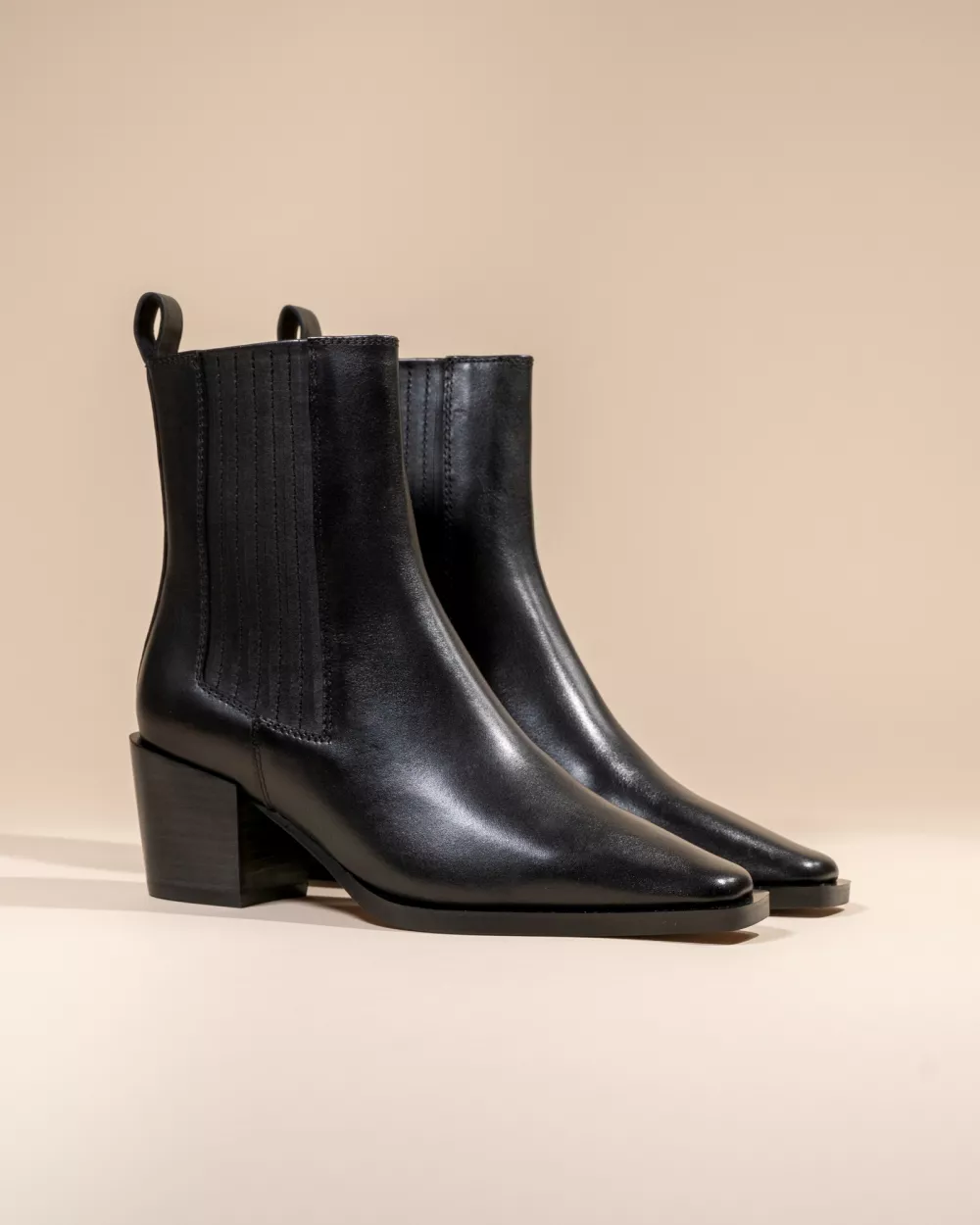 BLACK CHELSEA BOOTS WITH SMALL BLOCK HEEL JANE II BLACK