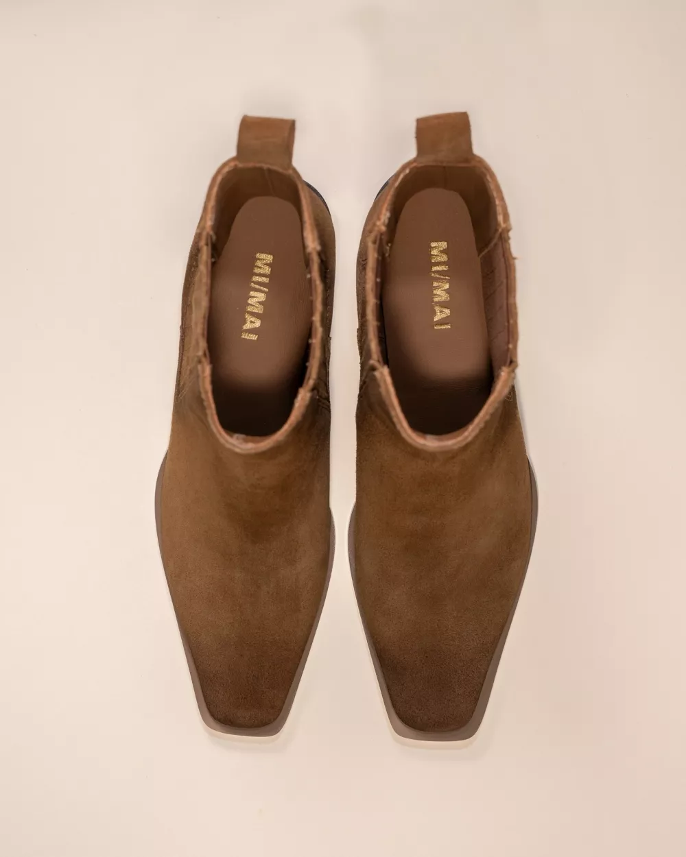 BROWN SUEDE LOW BOOTS WITH SMALL BLOCK HEEL JANE II BROWN SUEDE