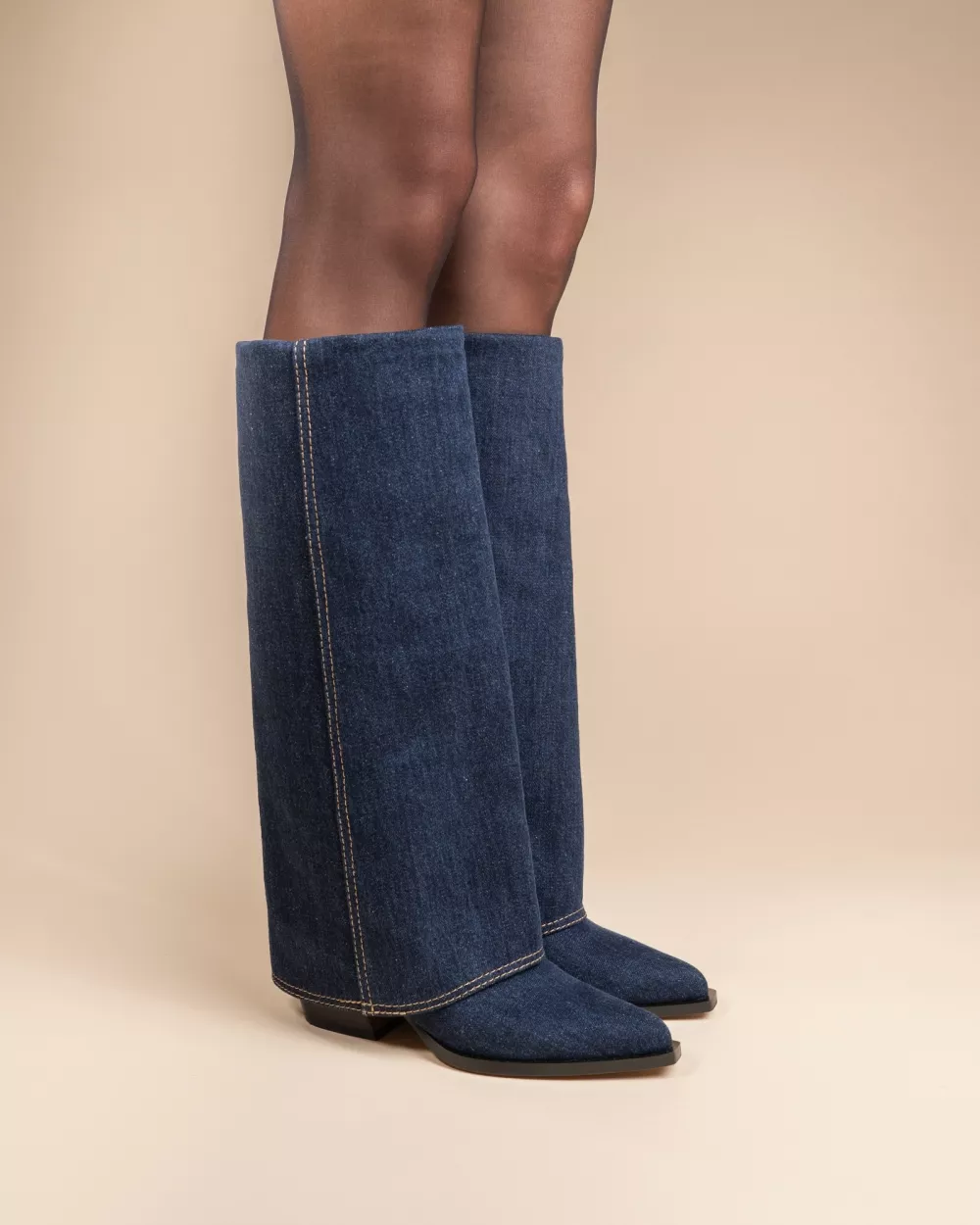 BLUE CUFF BOOTS JOAN BUE DENIM