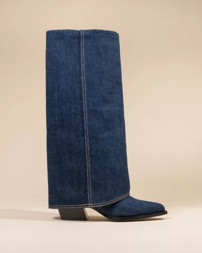 BLUE CUFF BOOTS JOAN BUE DENIM