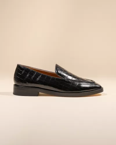 MOCASSINS EN CUIR FACON CROCODILE AALTO BLACK CROC