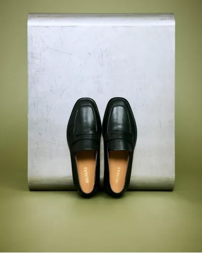 MOCASSINS EN CUIR NOIR LUCIANO BLACK