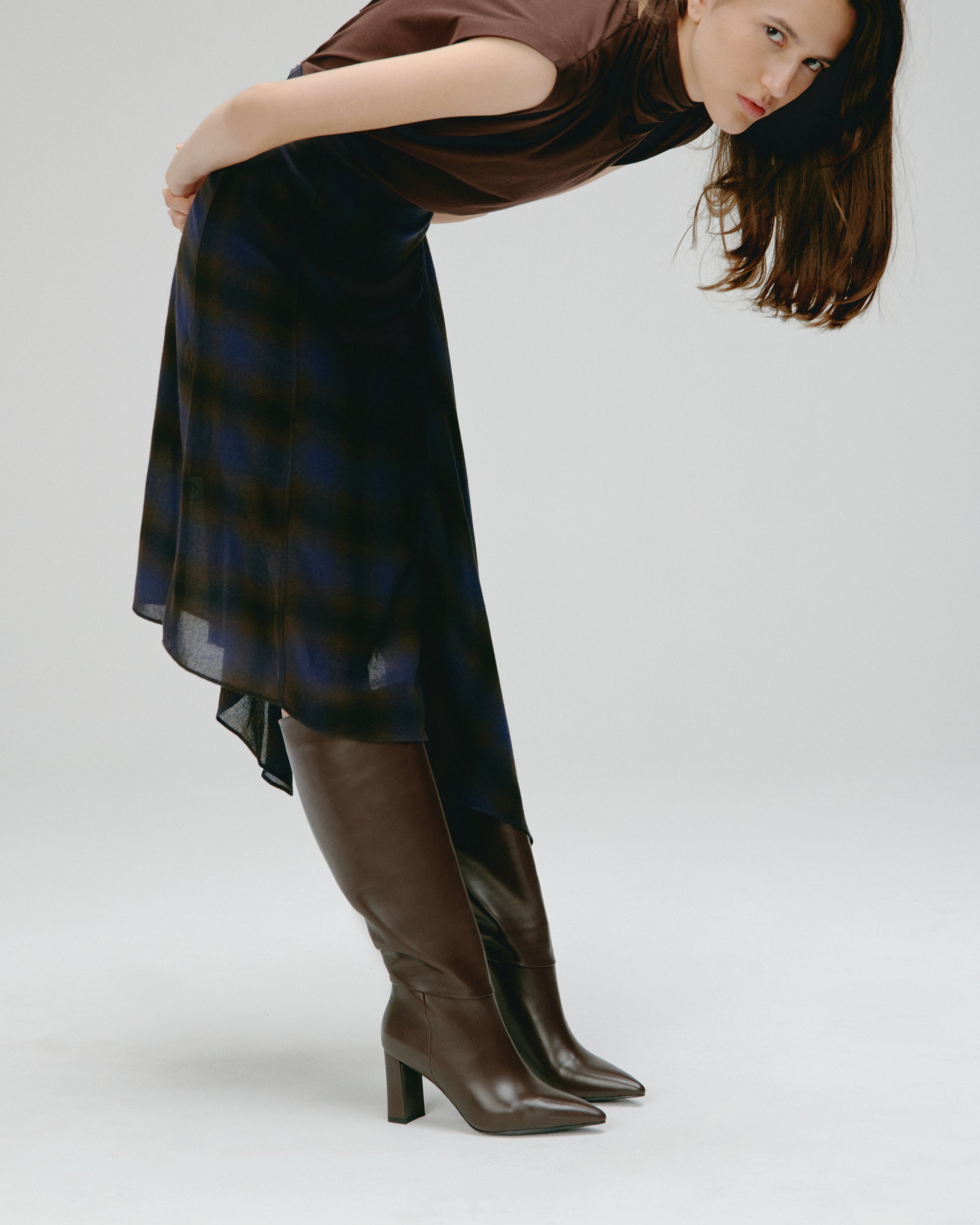 BOTTES CHOCOLAT A TALON LARGE TRACEY CHOCOLATE