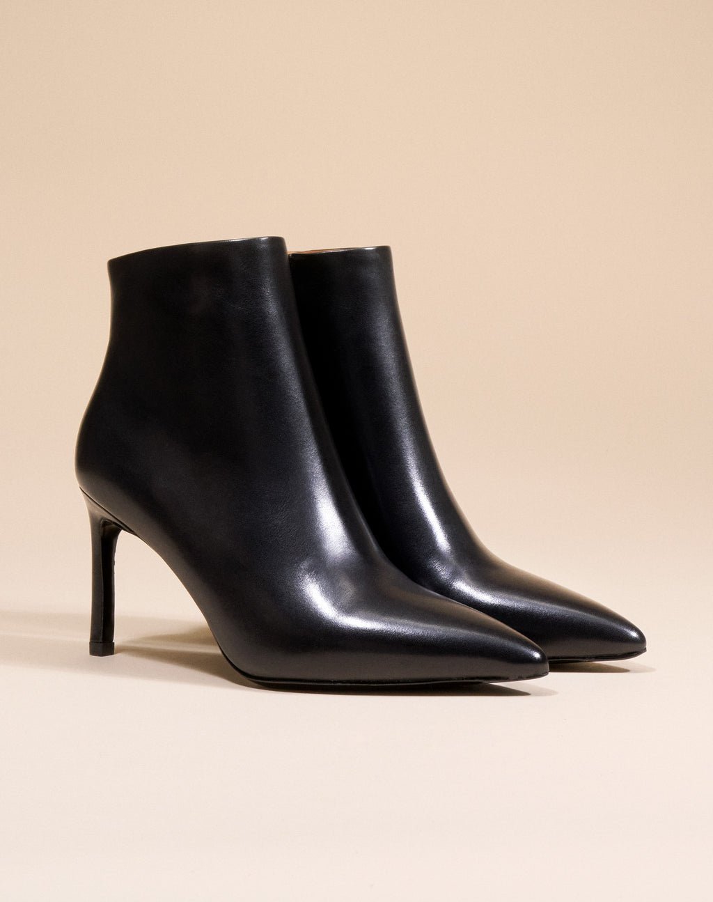 Bottines à talon et bout pointu Noura Black Calf