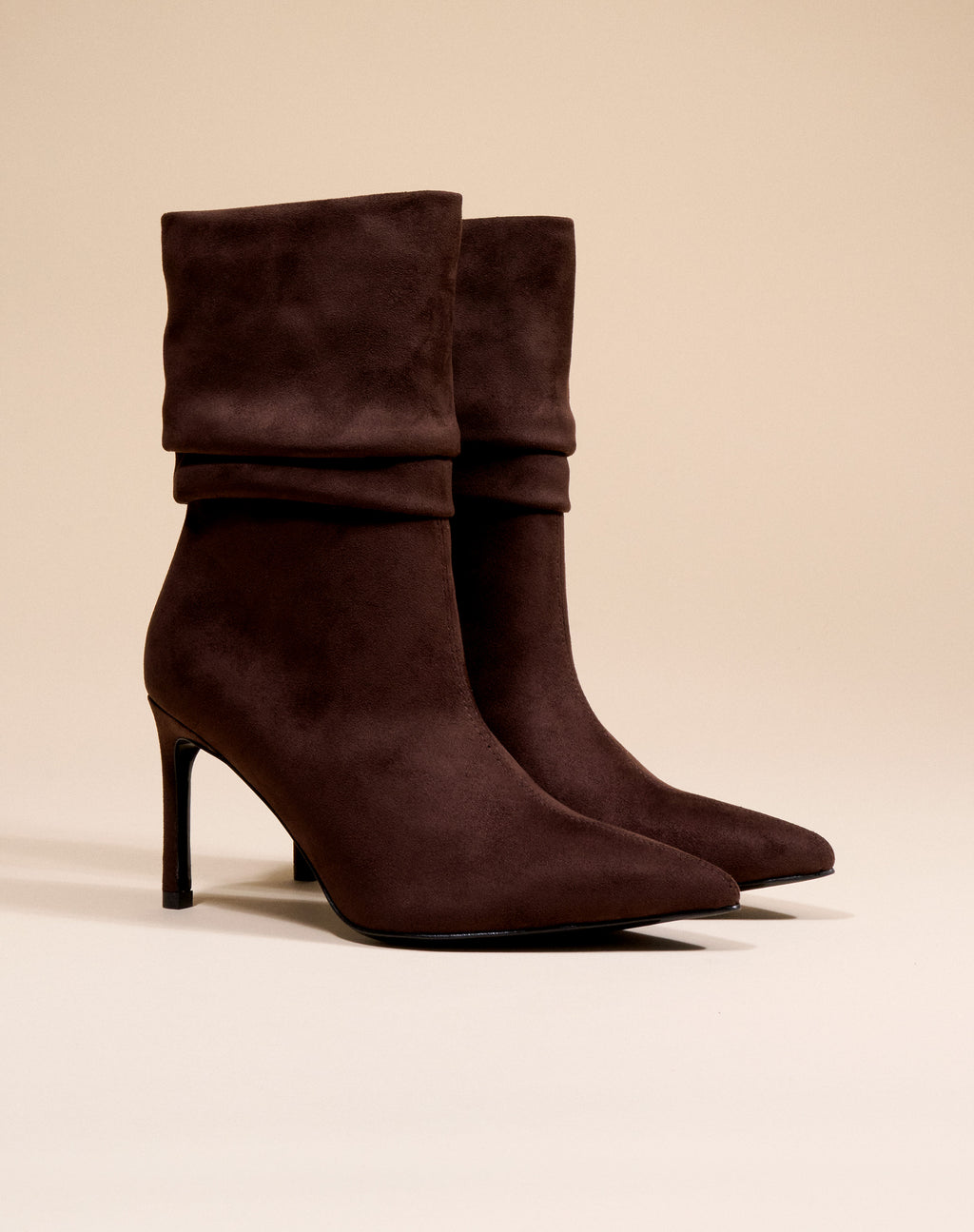 BOTTINES A TALON HAUT ET BOUT POINTU ZAHA CHOCOLATE