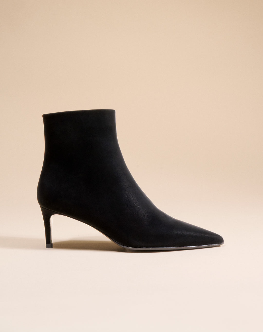 Bottines à talon et bout pointu Noura Low Black Mat