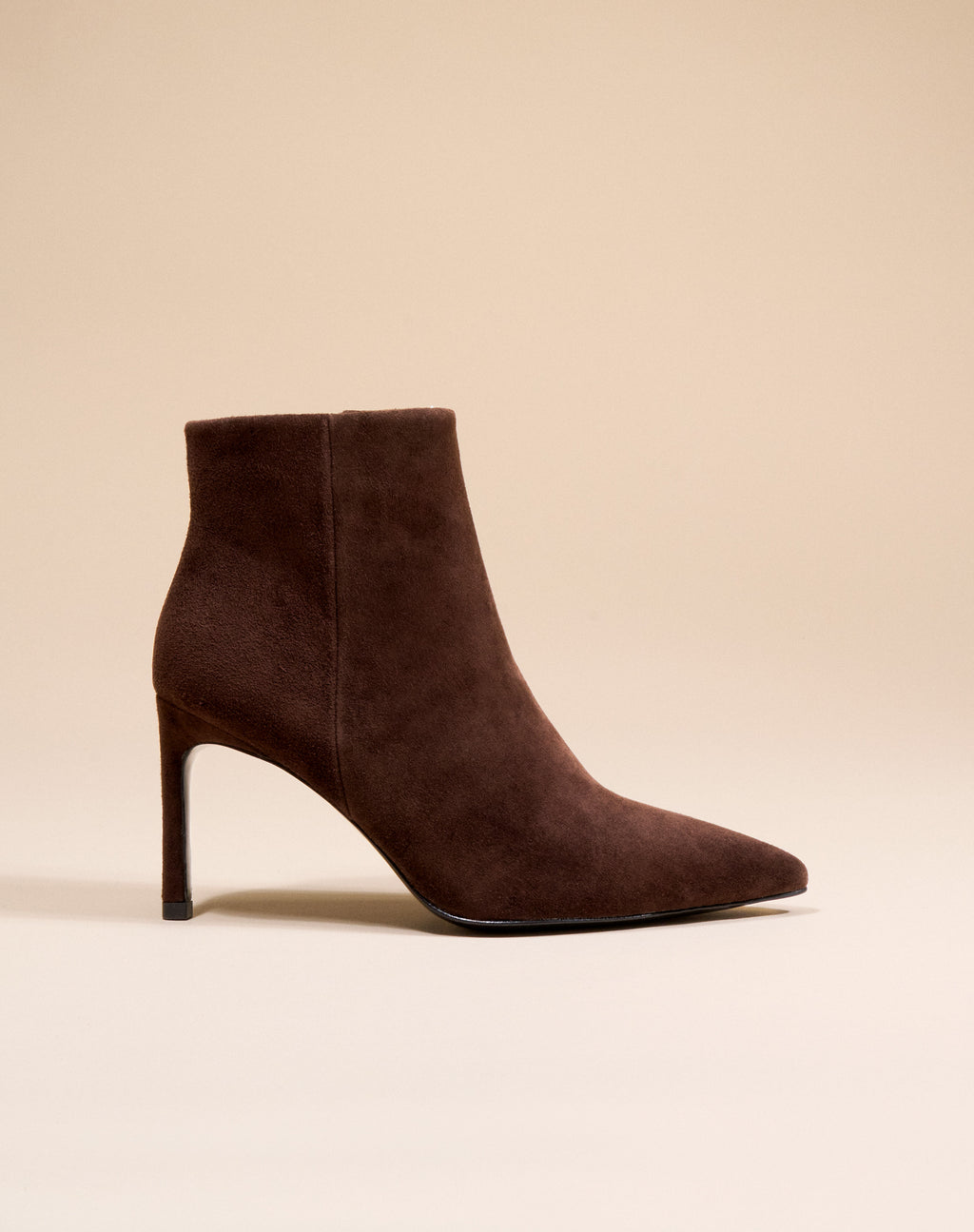 Noura Chocolate Suede pointed-toe ankle boots