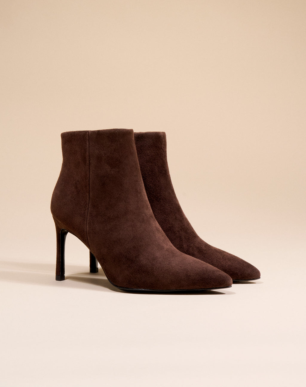 Noura Chocolate Suede pointed-toe ankle boots