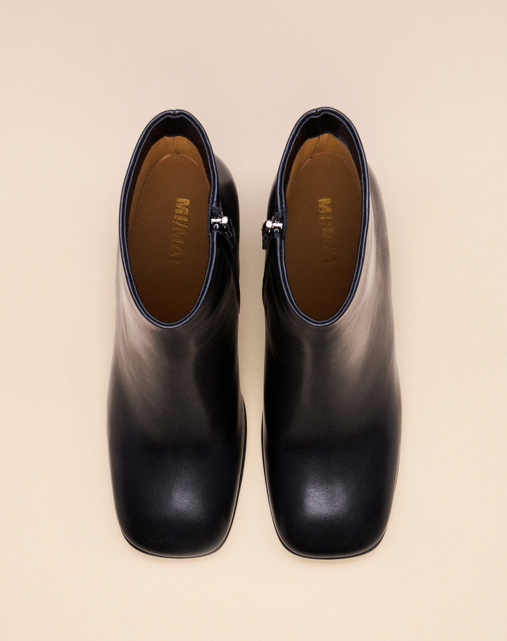 BOTTINES NOIRES A BOUT CARRE ET TALON HAUT RAMS BLACK