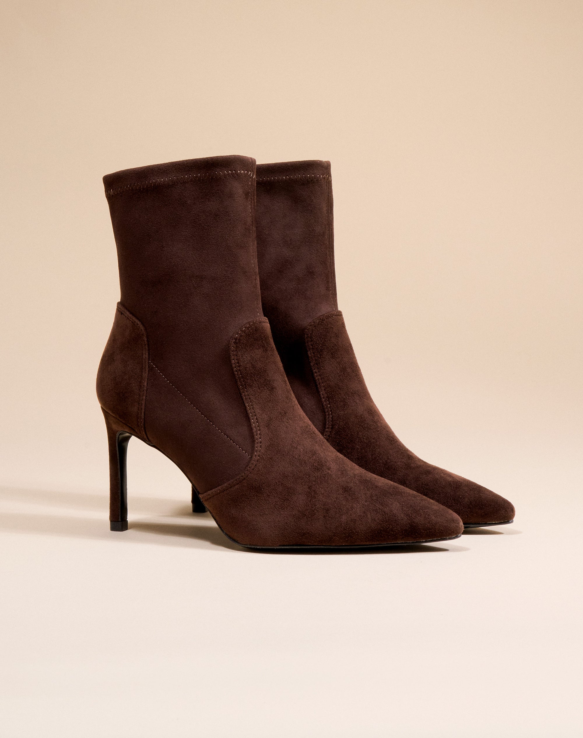 Bottines à talon et bout pointu Ophelia Chocolate