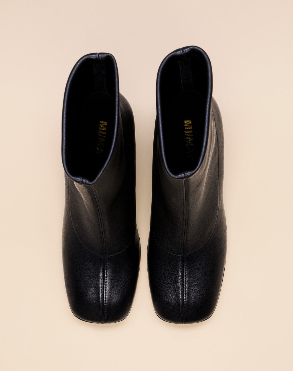 RASMUS HIGH BLACK LAMB SQUARE-TOE HIGH HEEL ANKLE BOOTS