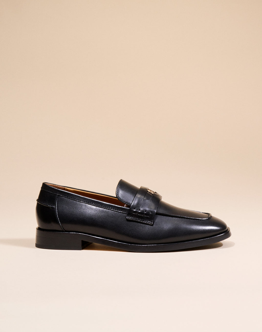 MOCASSINS EN CUIR NOIR LUCIANO PENNY BLACK