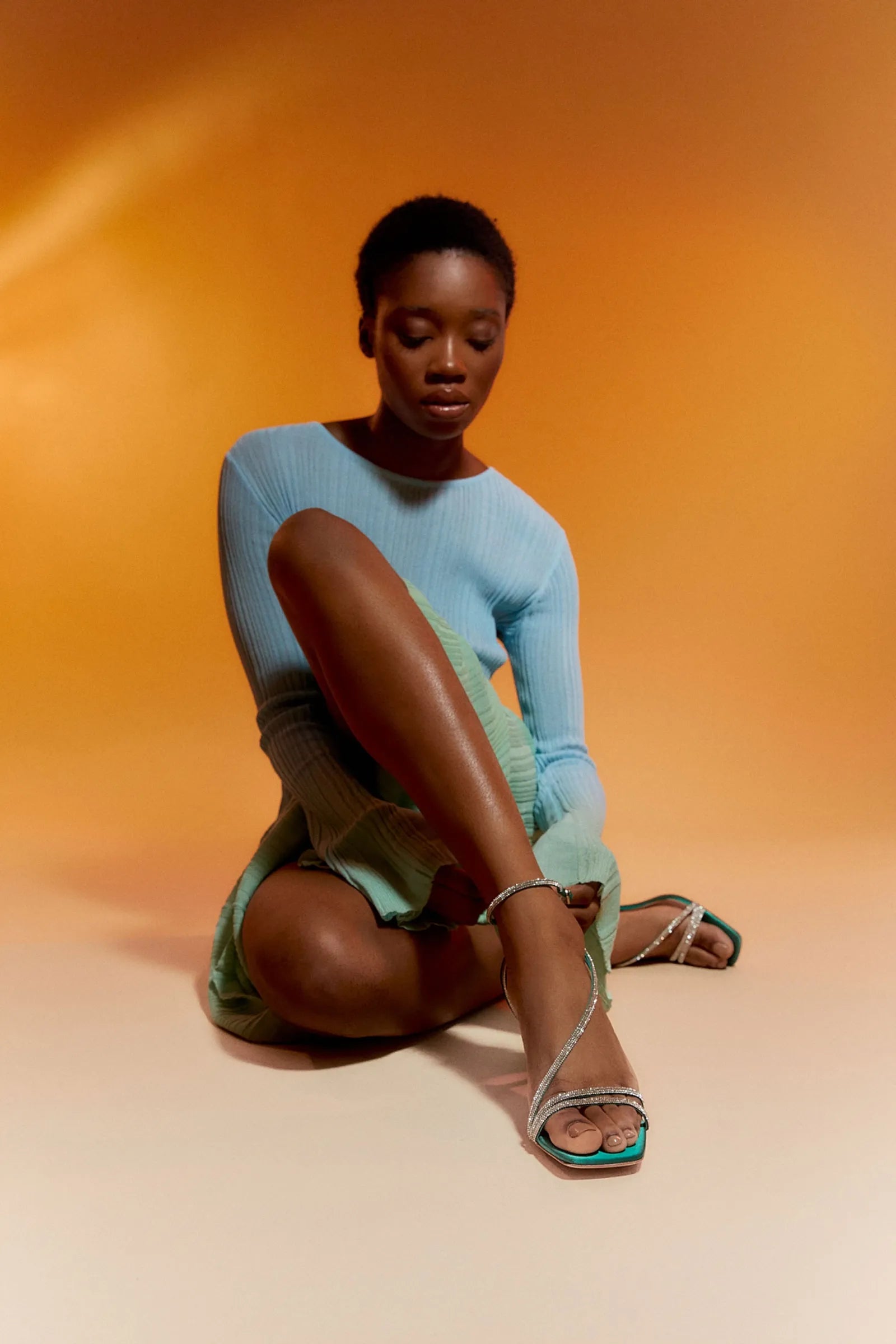 Sandales à talons hauts Capri Green by Diane Perreau