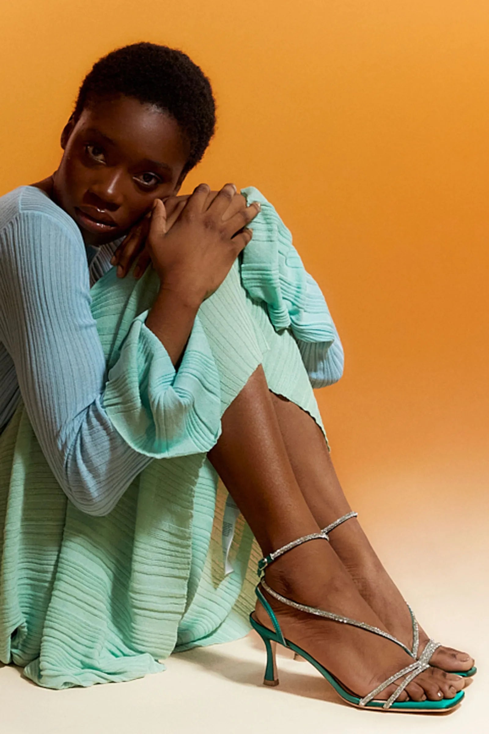 Sandales à talons hauts Capri Green by Diane Perreau