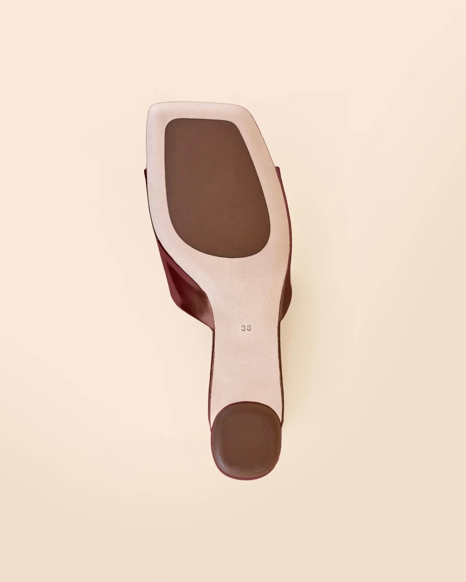 Mule à large talon haut en cuir verni bordeaux Gemma High Burgundy Patent