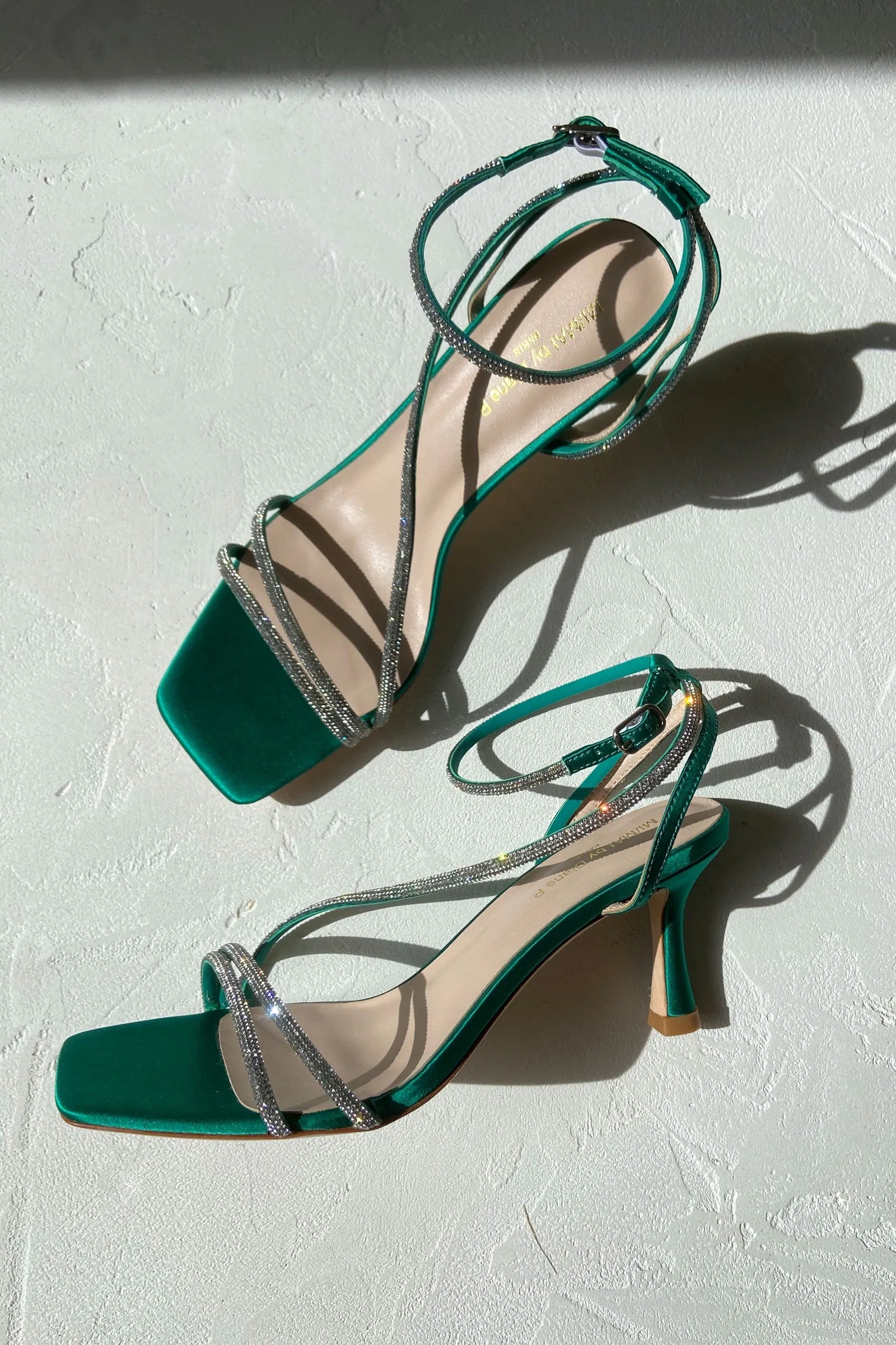 Sandales à talons hauts Capri Green by Diane Perreau