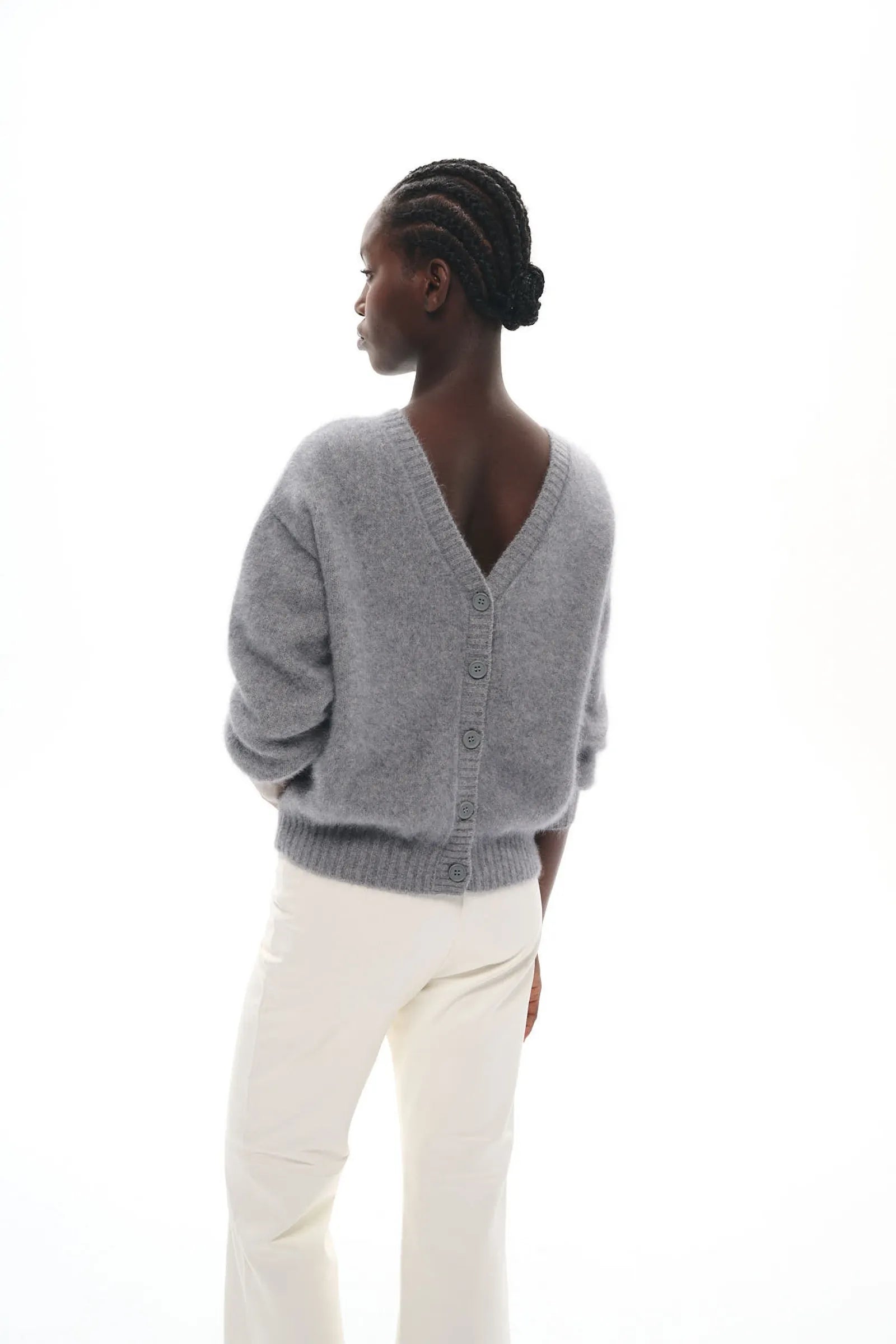 CARDIGAN EN MAILLE DE RACCOON CARMI GREY