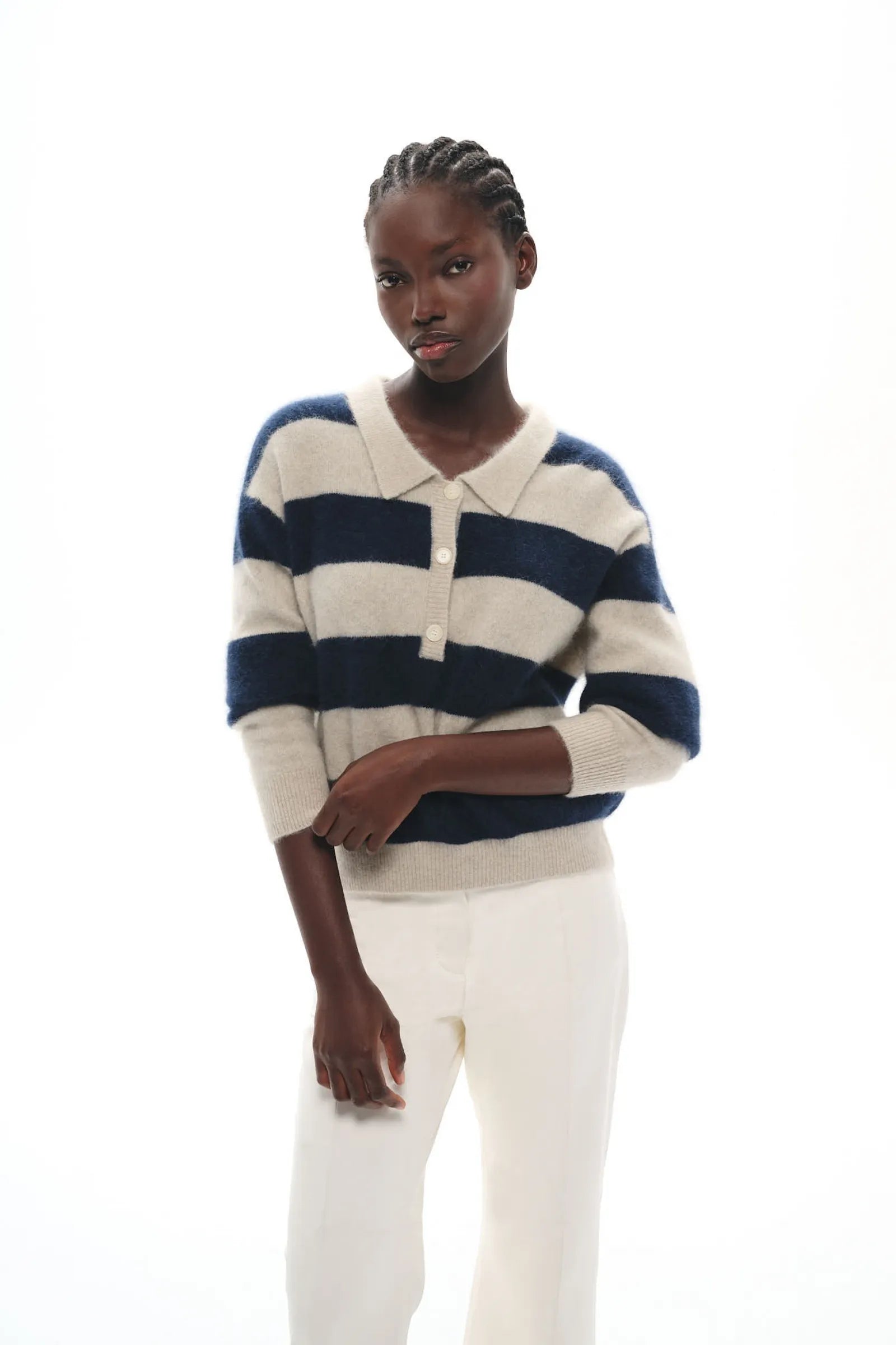 POLO EN MAILLE DE RACCOON ROBIN GREY NAVY