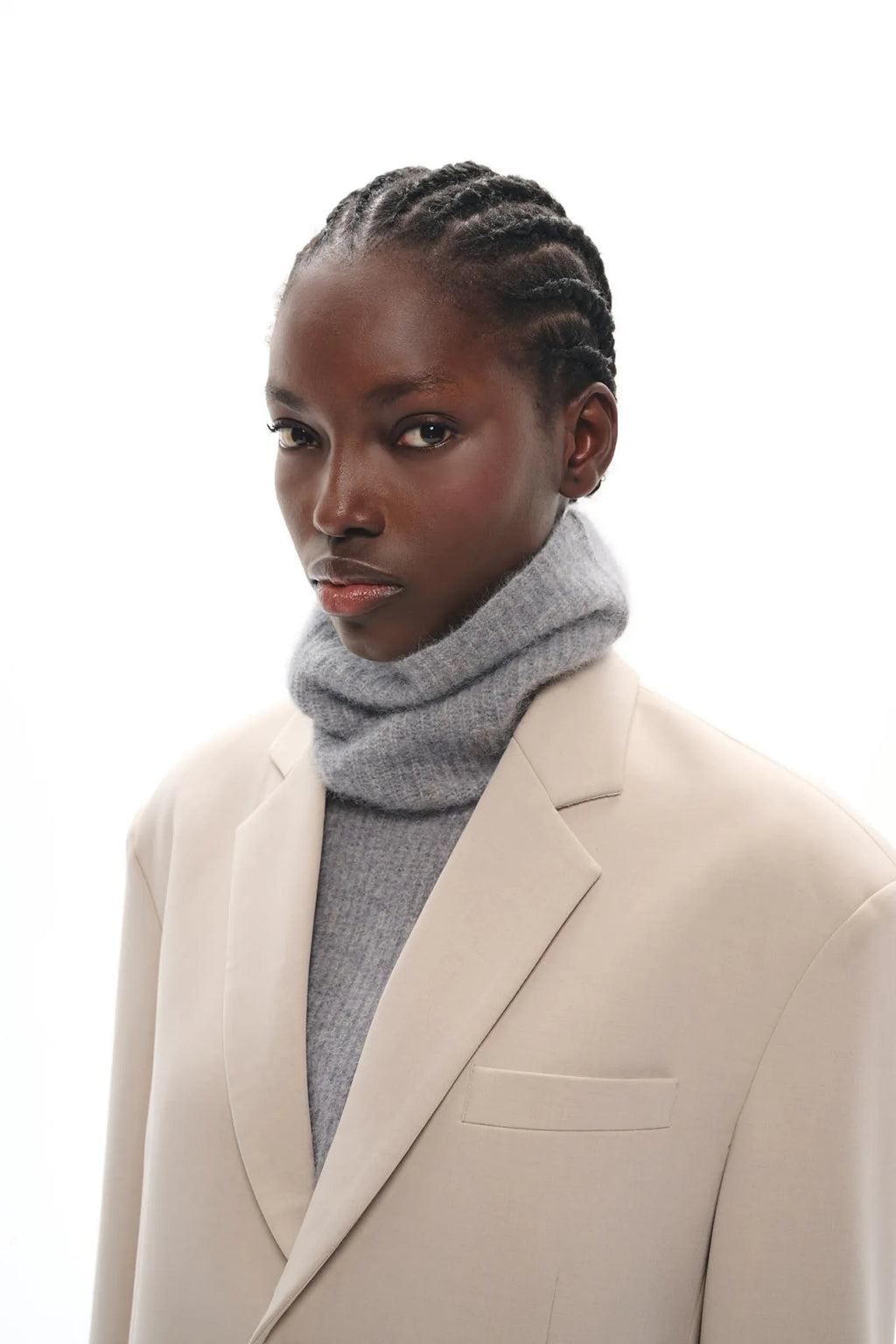 COL AMOVIBLE EN MAILLE DE RACCOON CASPER GREY