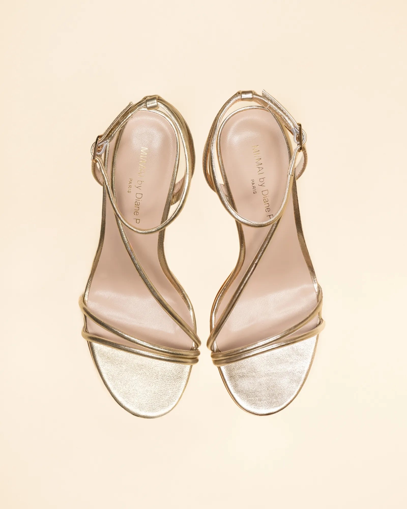 Sandales à talons hauts Cagliari Gold by Diane Perreau