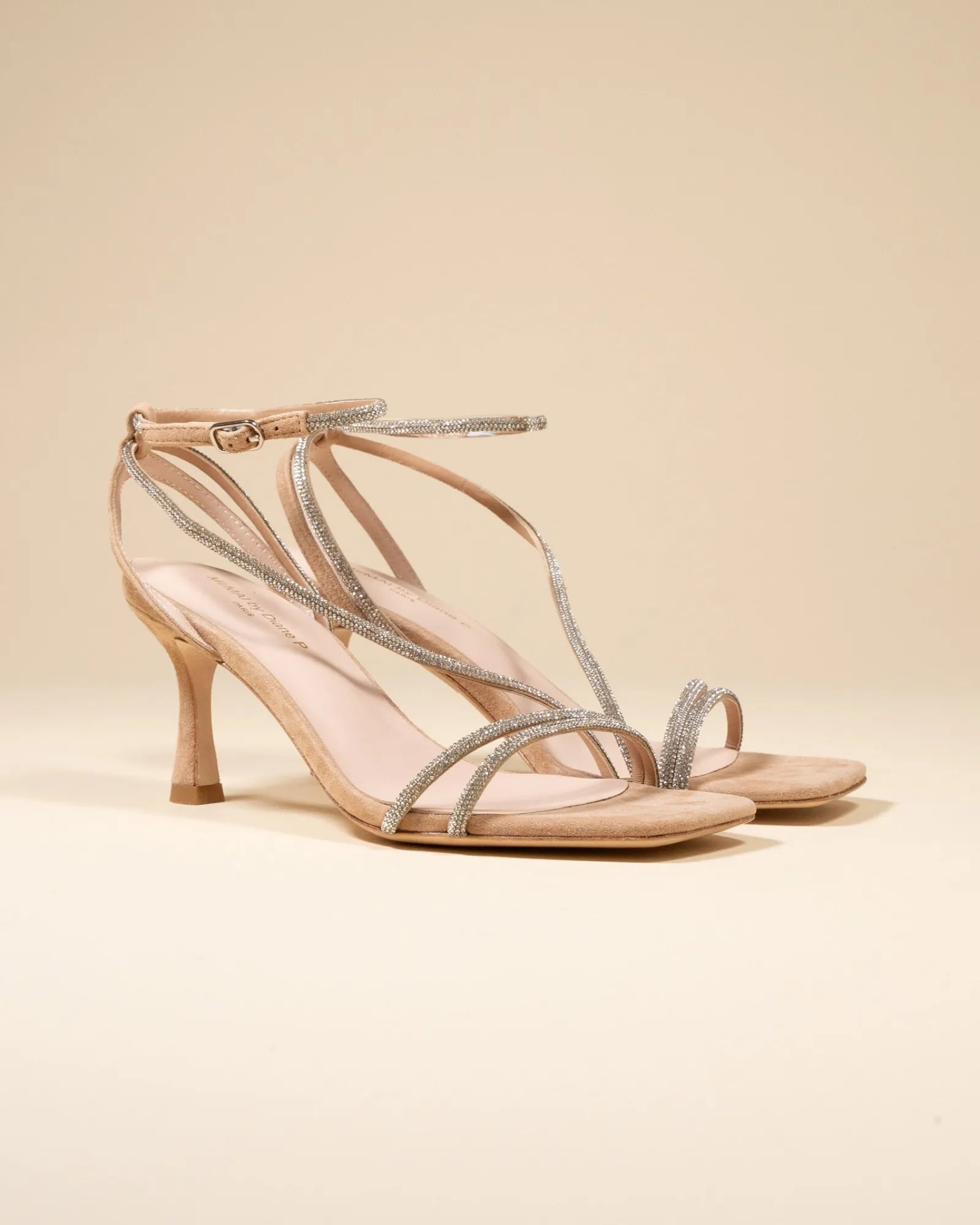 Sandales à talons hauts Capri Nude by Diane Perreau