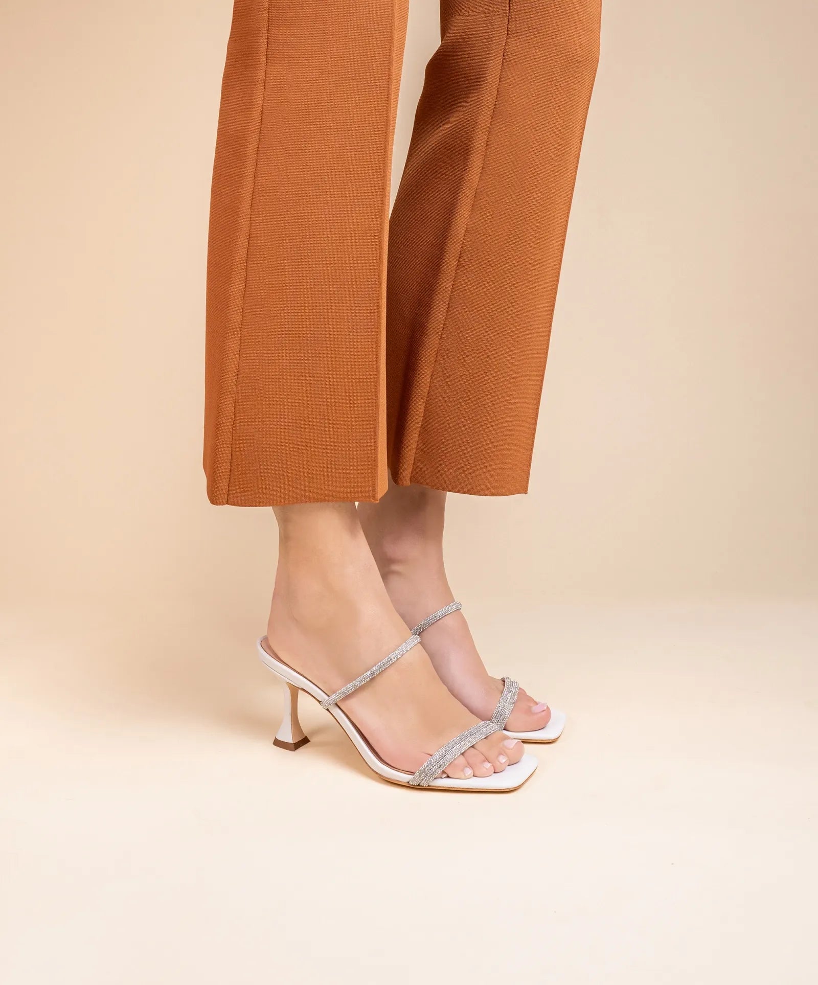 Sandales à talons hauts Tokyo white by Diane Perreau