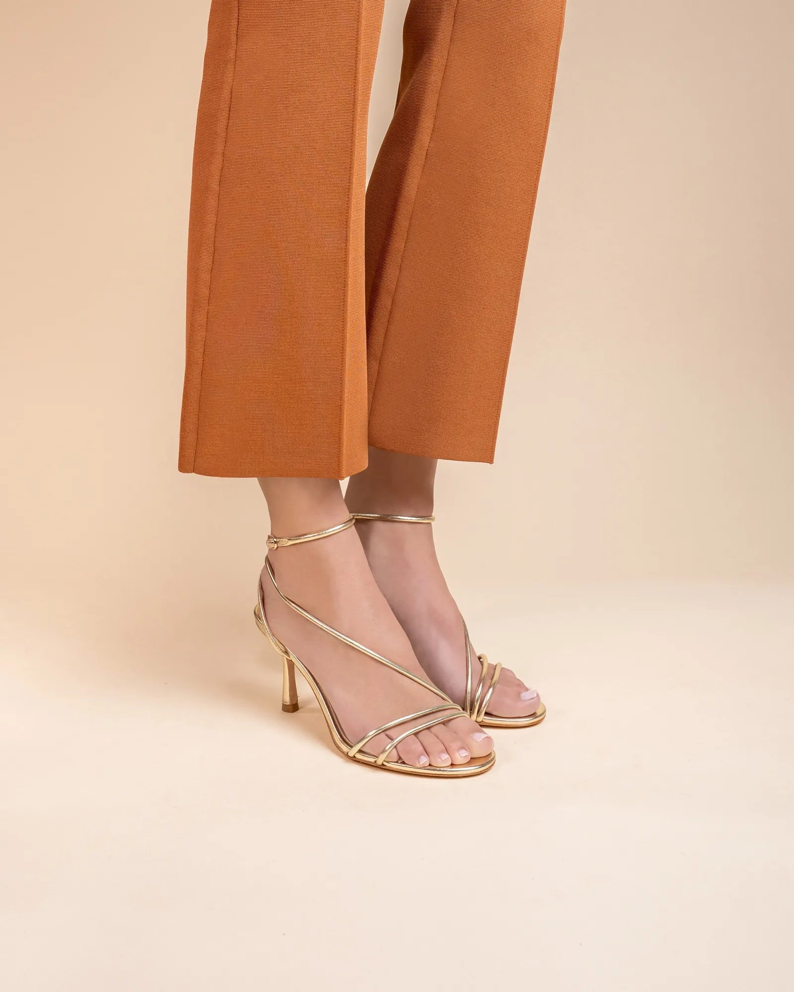 Sandales à talons hauts Cagliari Gold by Diane Perreau