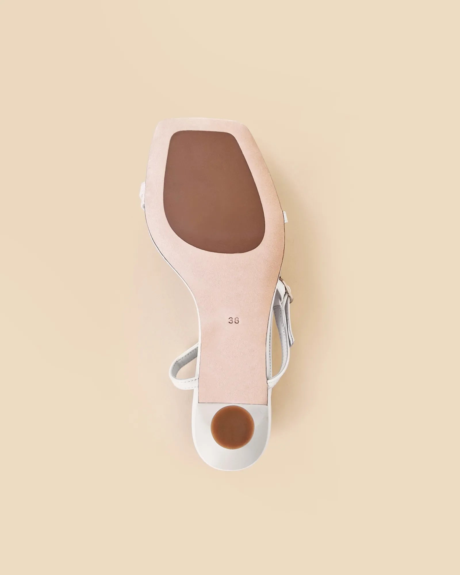 Sandale à bride et bout carré en cuir blanc Sally White