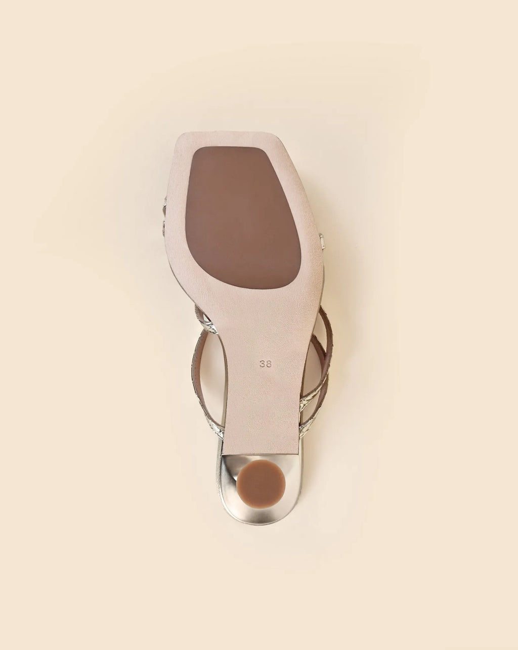 Sandale à bride et bout carré en cuir serpent doré Sorento Gold Snake