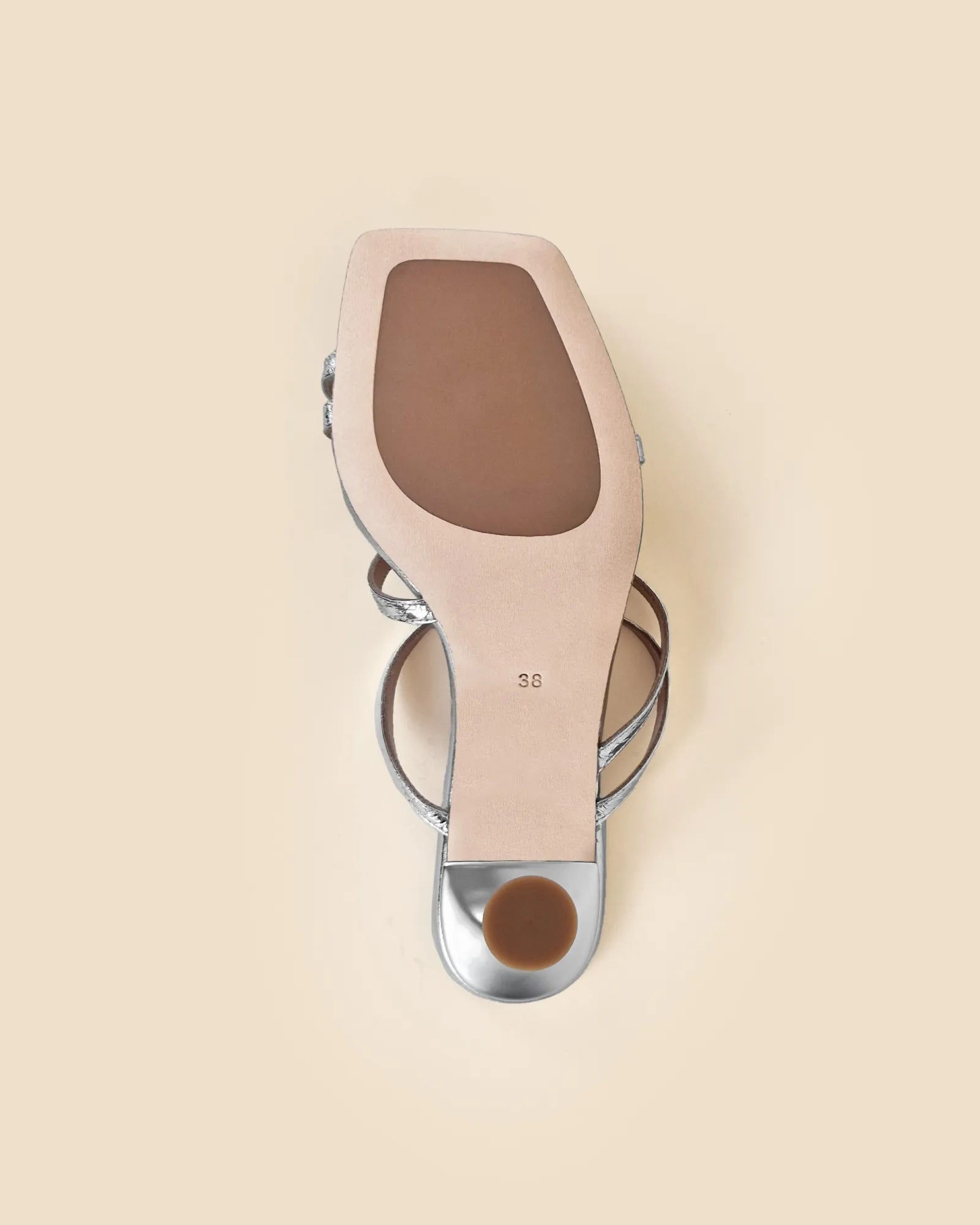 Silver Snake square-toe strappy sandal