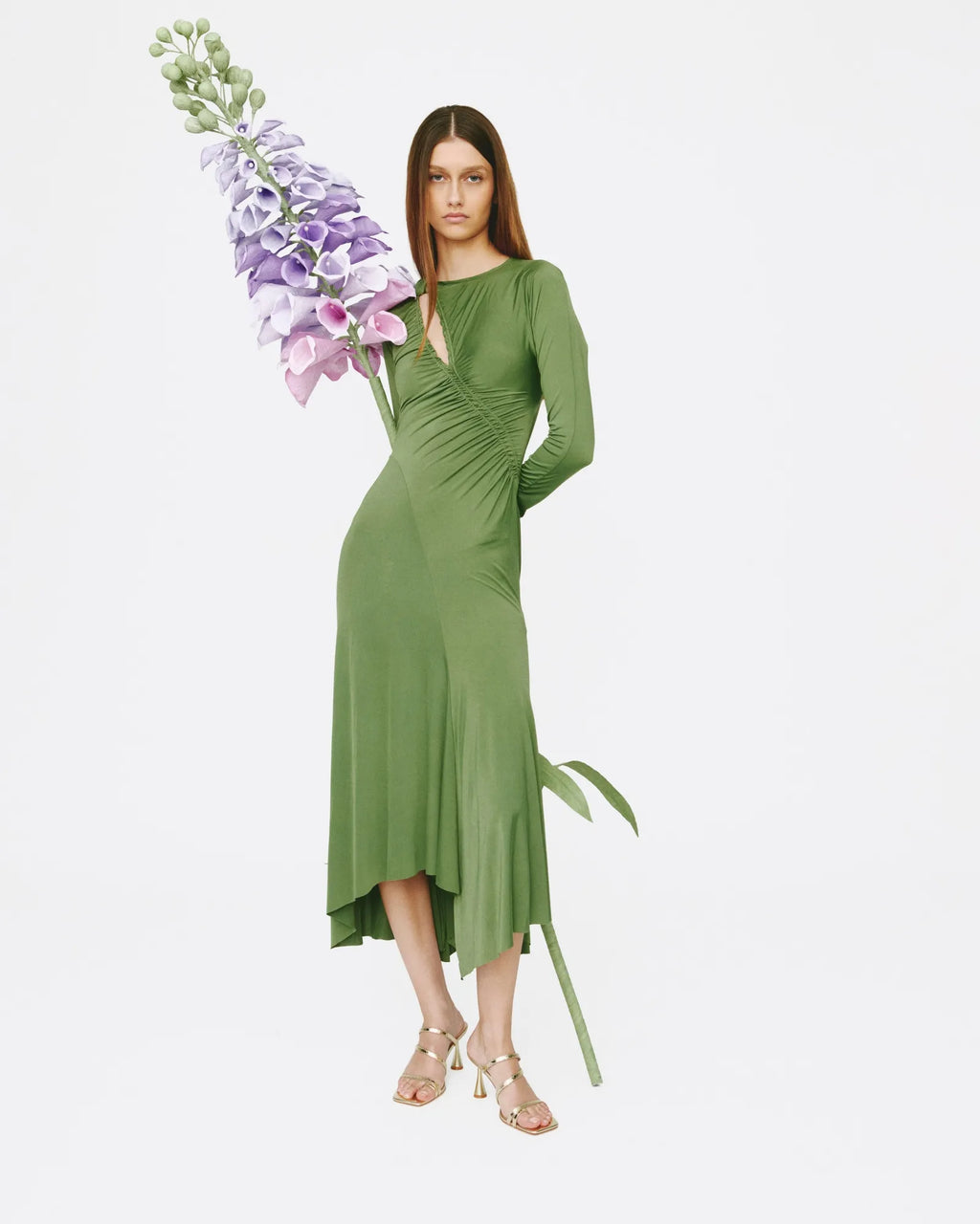 Sandale à bride et bout carré en cuir serpent doré Sorento Gold Snake