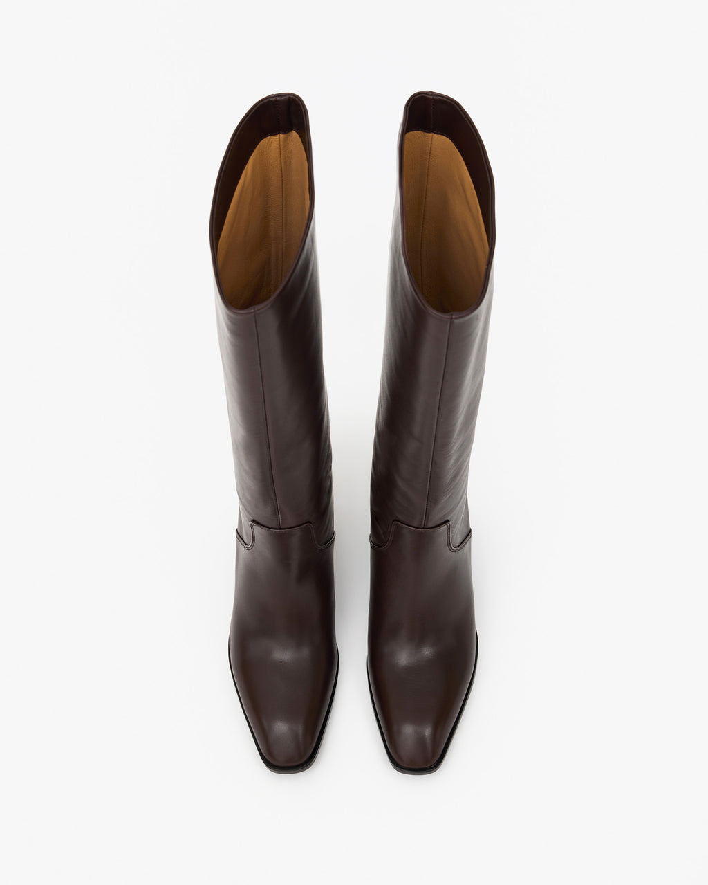Bottes en cuir chocolat à talon bloc Aran Chocolate