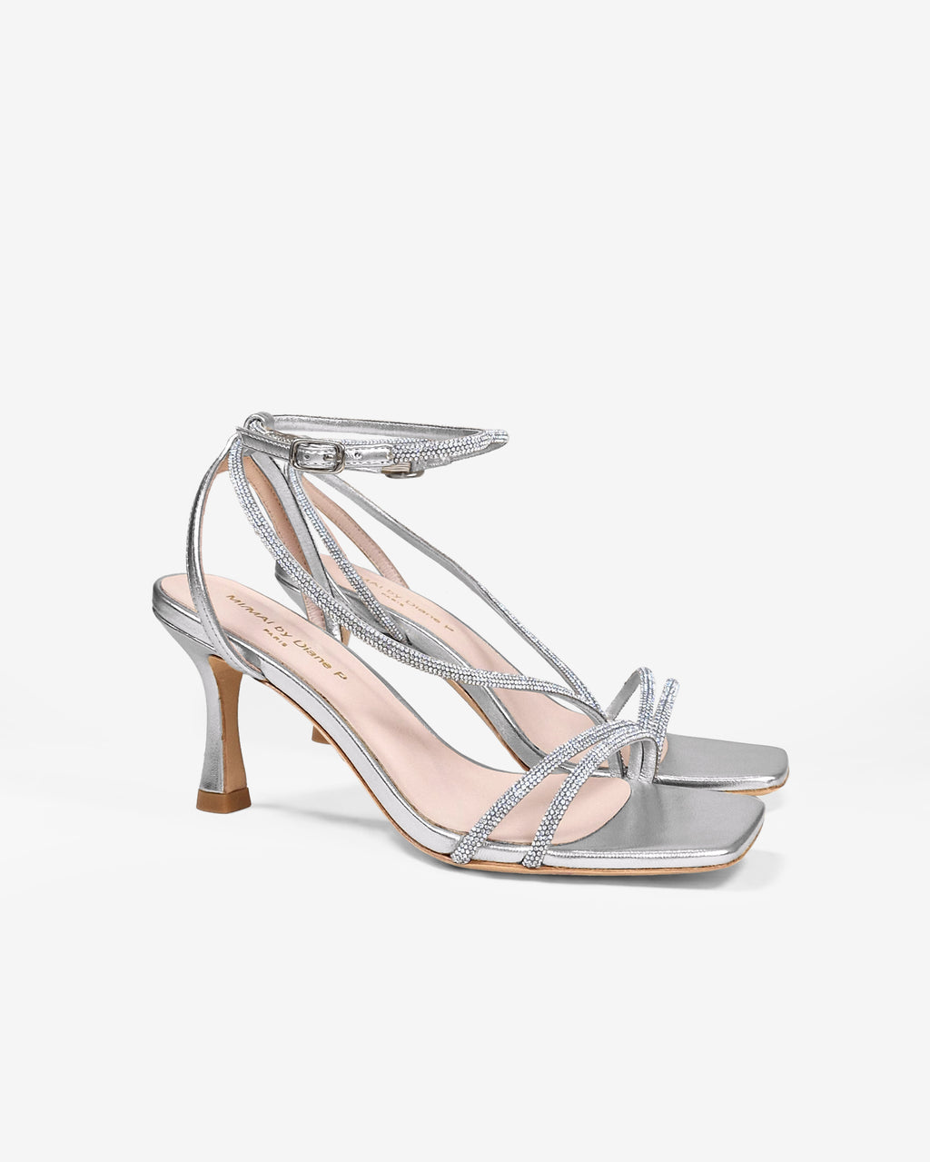 Sandales à talons hauts Capri Silver by Diane Perreau