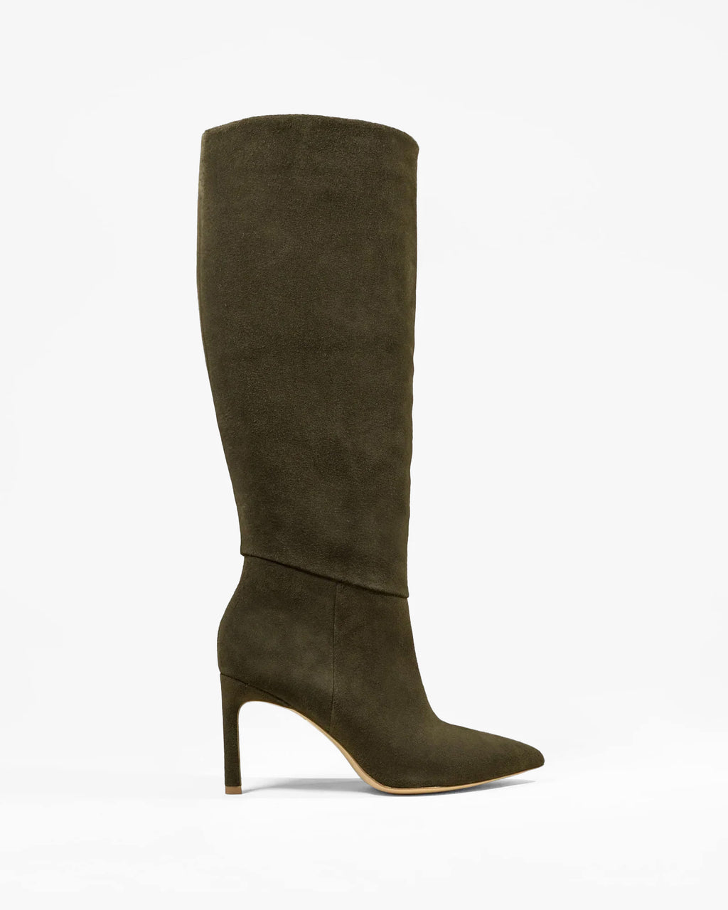 BOTTES EN DAIM KAKI A TALON AIGUILLE COCO KAKI SUEDE
