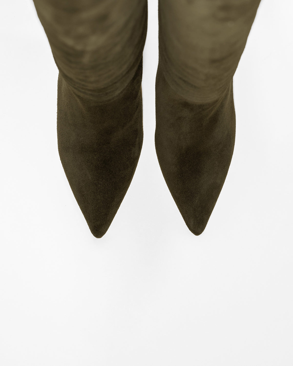 BOTTES EN DAIM KAKI A TALON AIGUILLE COCO KAKI SUEDE