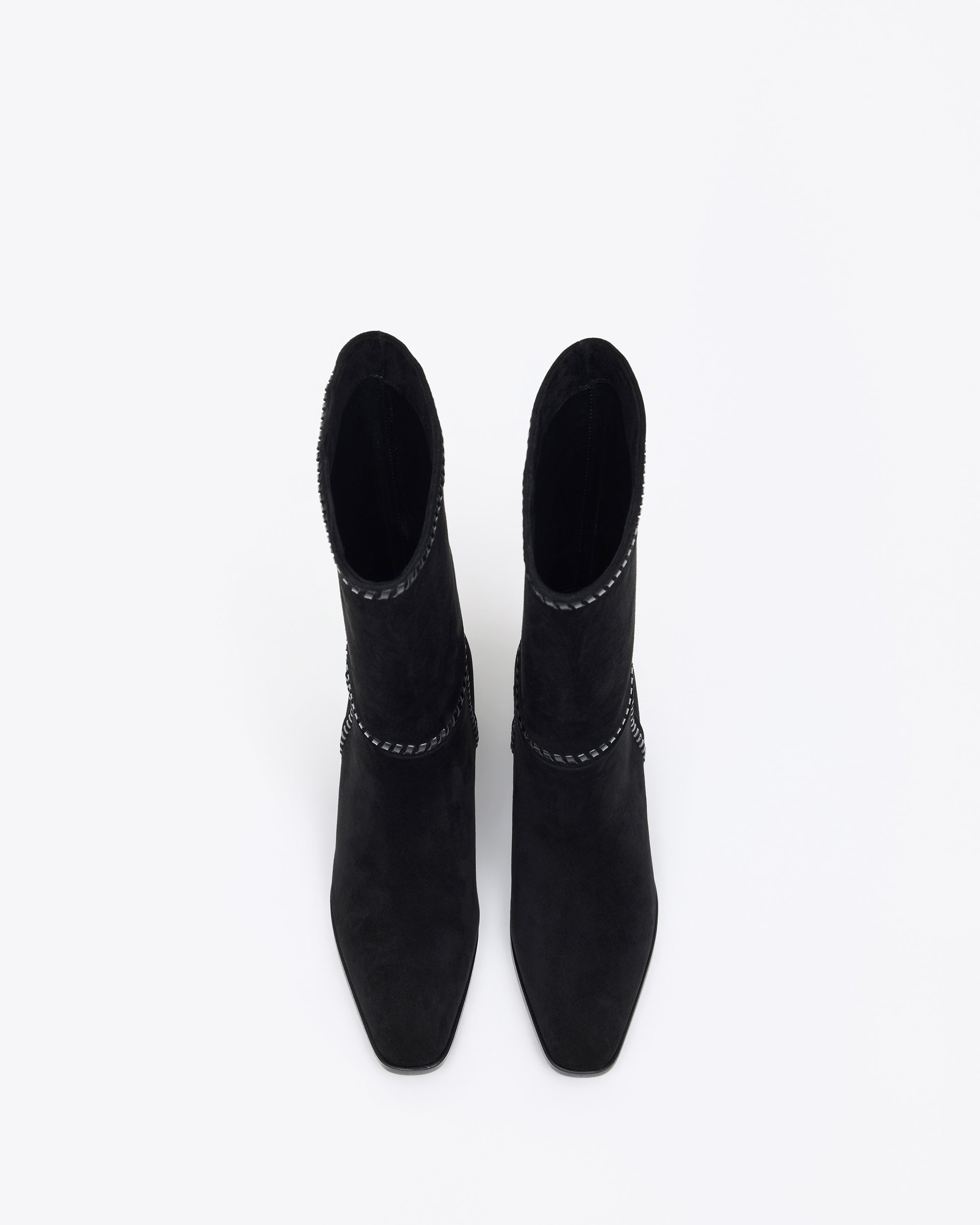 Bottes courtes en daim noir et talon bloc Colette Black