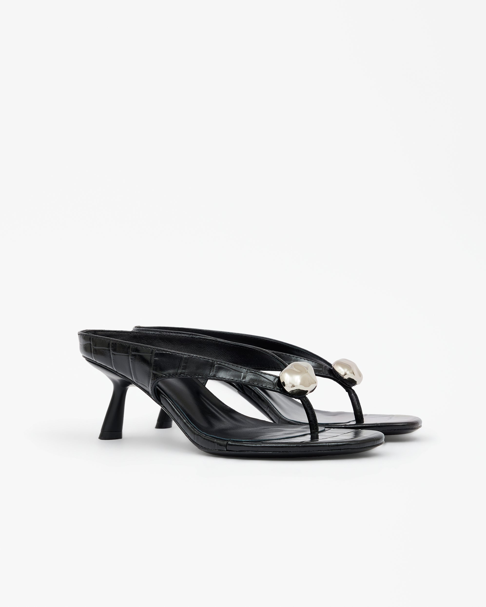 Gemma Low Nude beige leather low-heeled mule