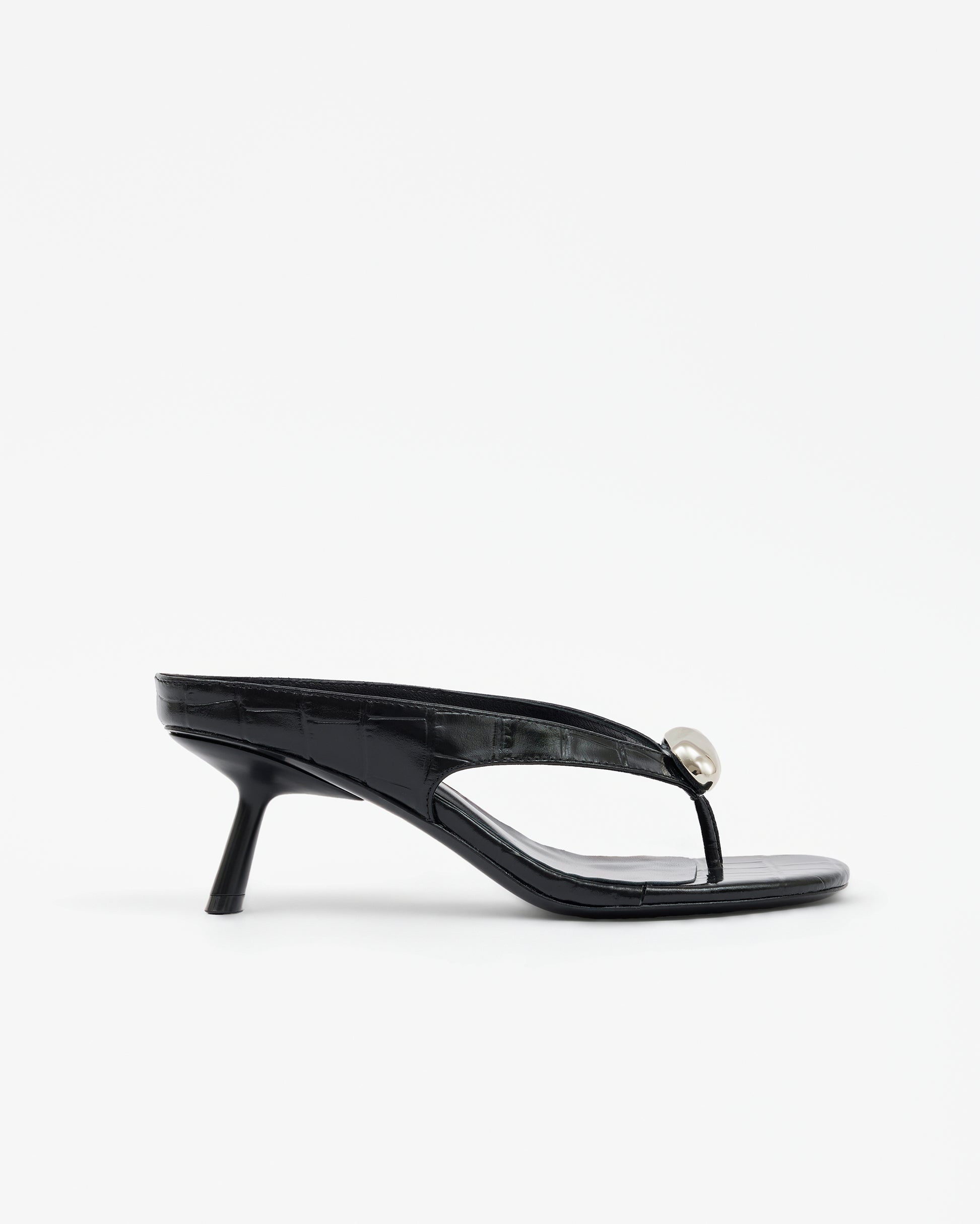 Gemma Low Nude beige leather low-heeled mule