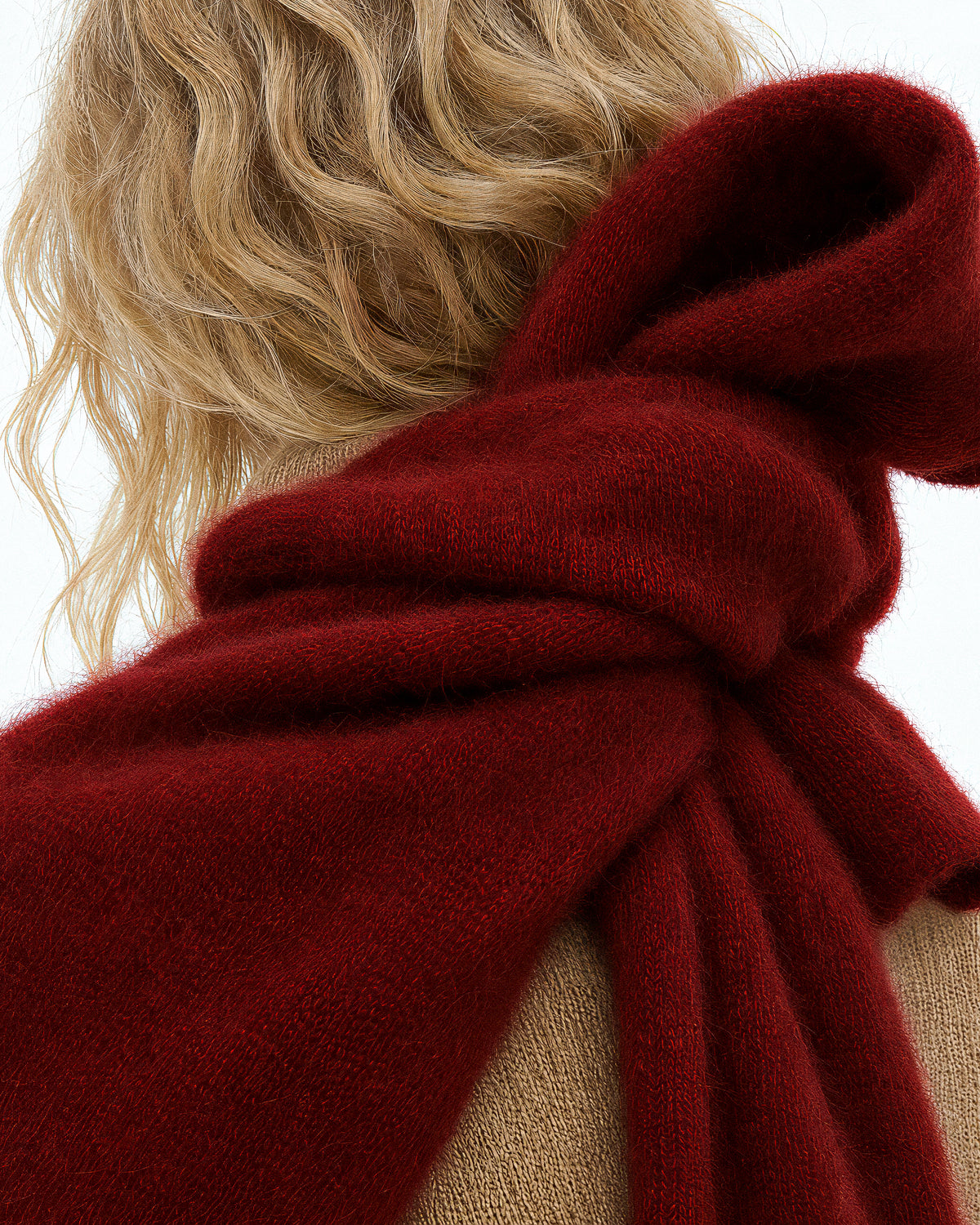 PULL COL ROND EN MAILLE DE RACCOON MARLY RED