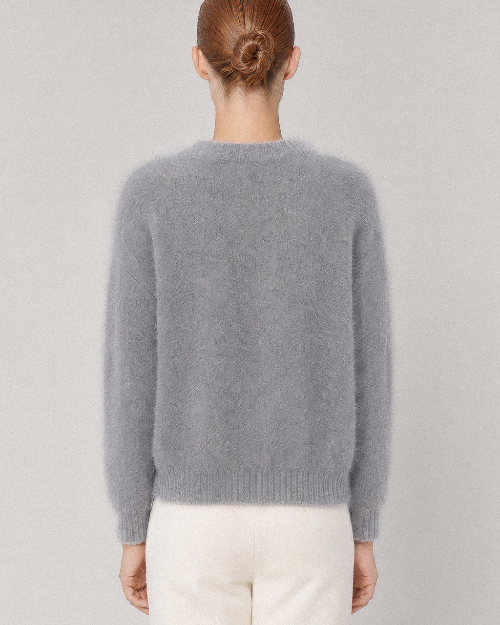 CARDIGAN COL V EN MAILLE DE RACCOON CARMI GREY