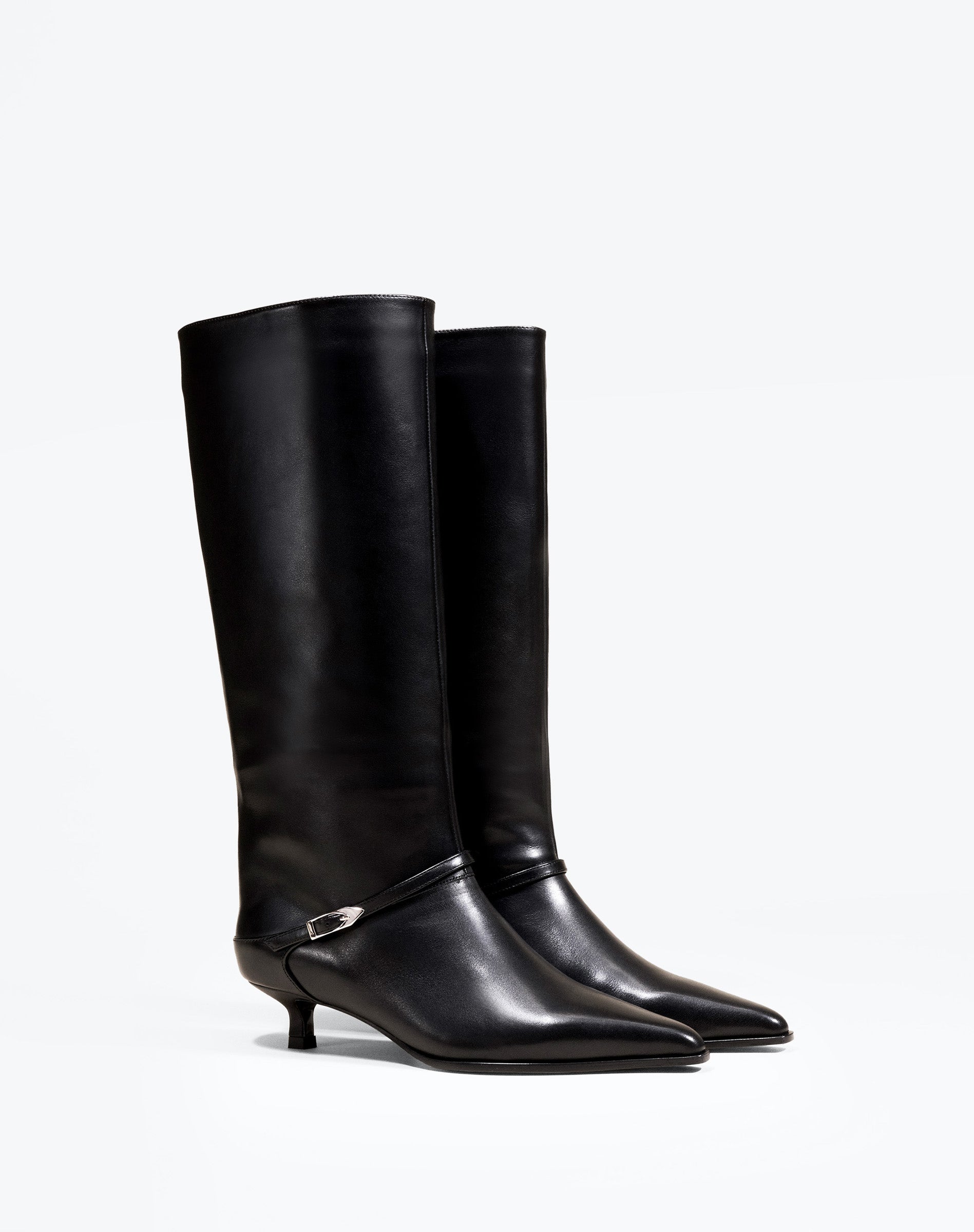 EILEEN BLACK SHOES WITH SMALL HEEL AND POINTED TOE