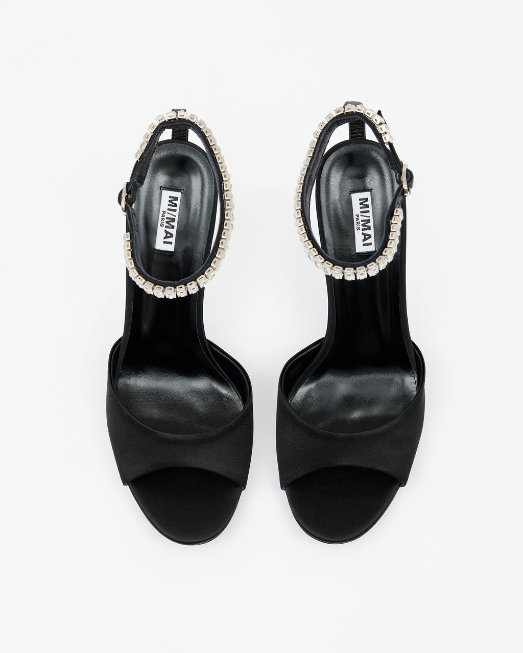 Isamu Chocolate Patent multi-strap mule with high heel and square toe in brown patent leather