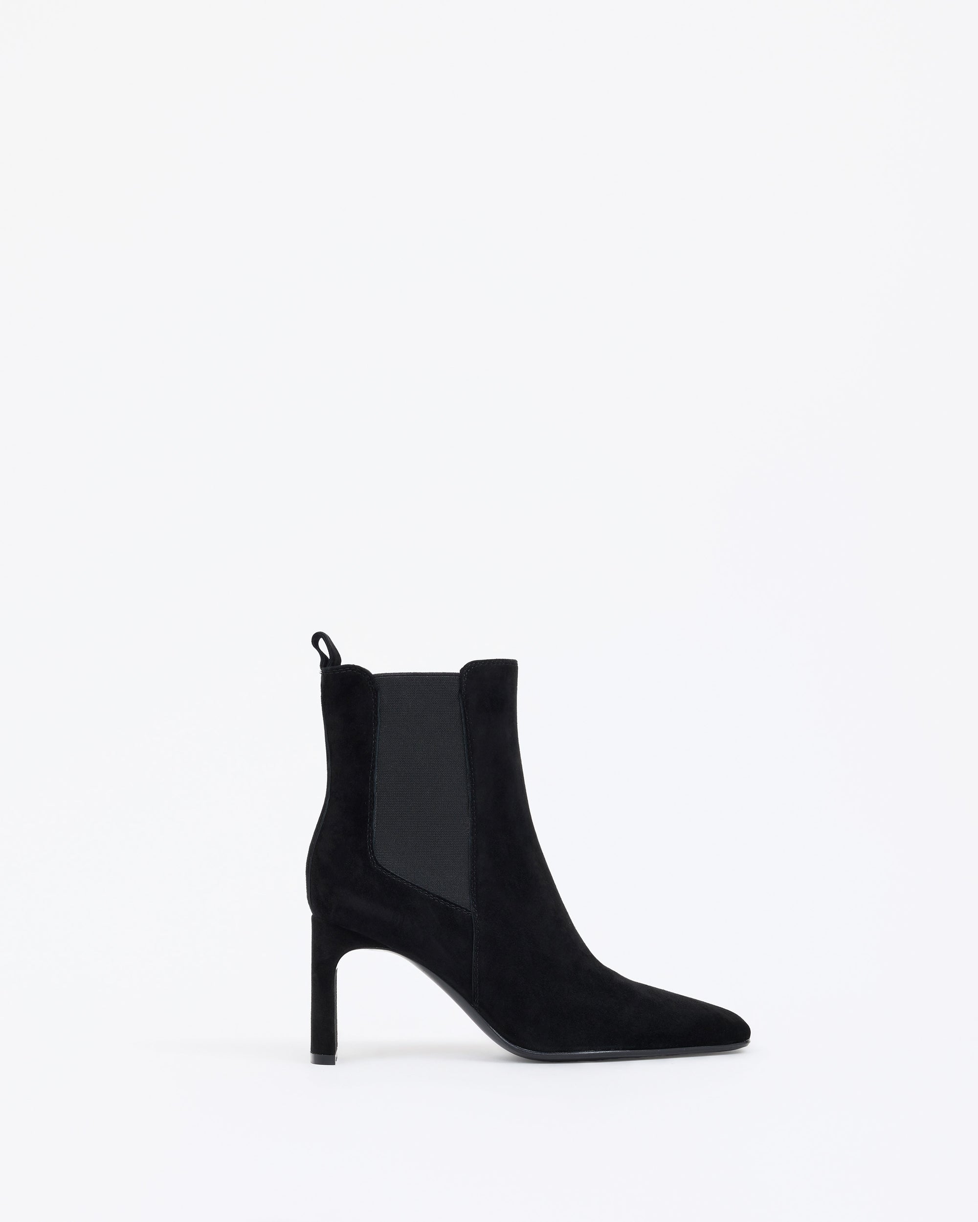 Chelsea boots en daim noir et à talon haut Friso Black Suede