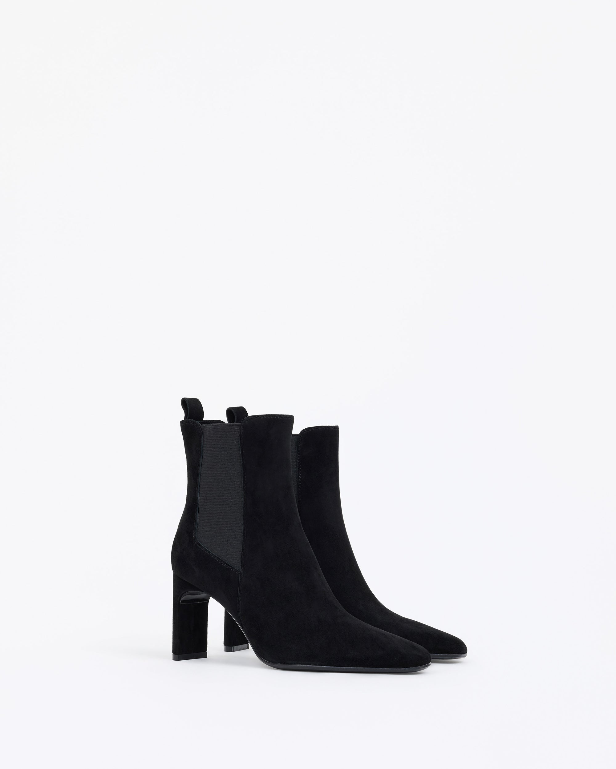 Chelsea boots en daim noir et à talon haut Friso Black Suede