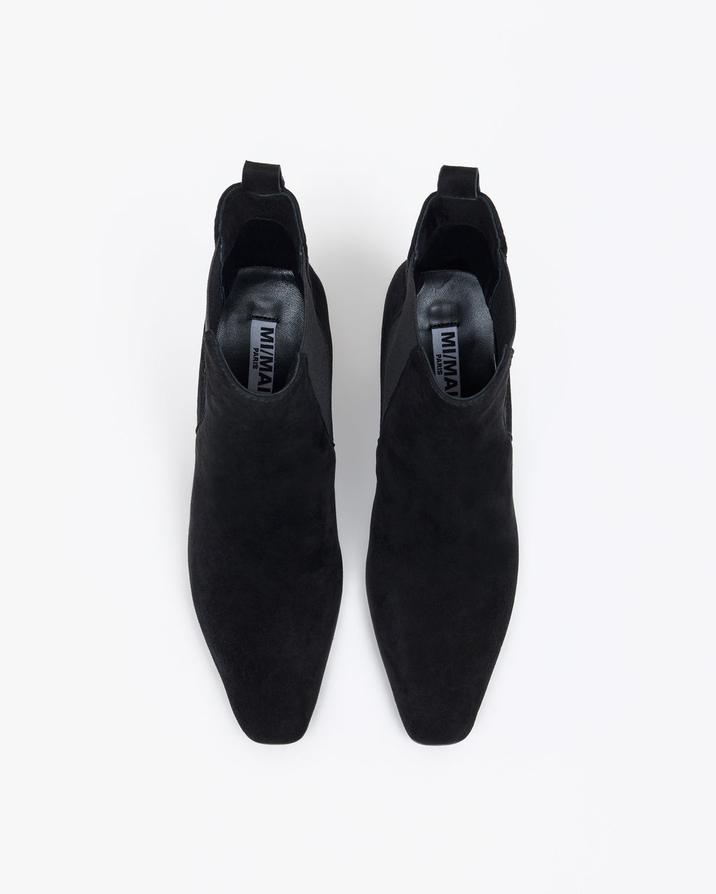 Chelsea boots en daim noir et à talon haut Friso Black Suede