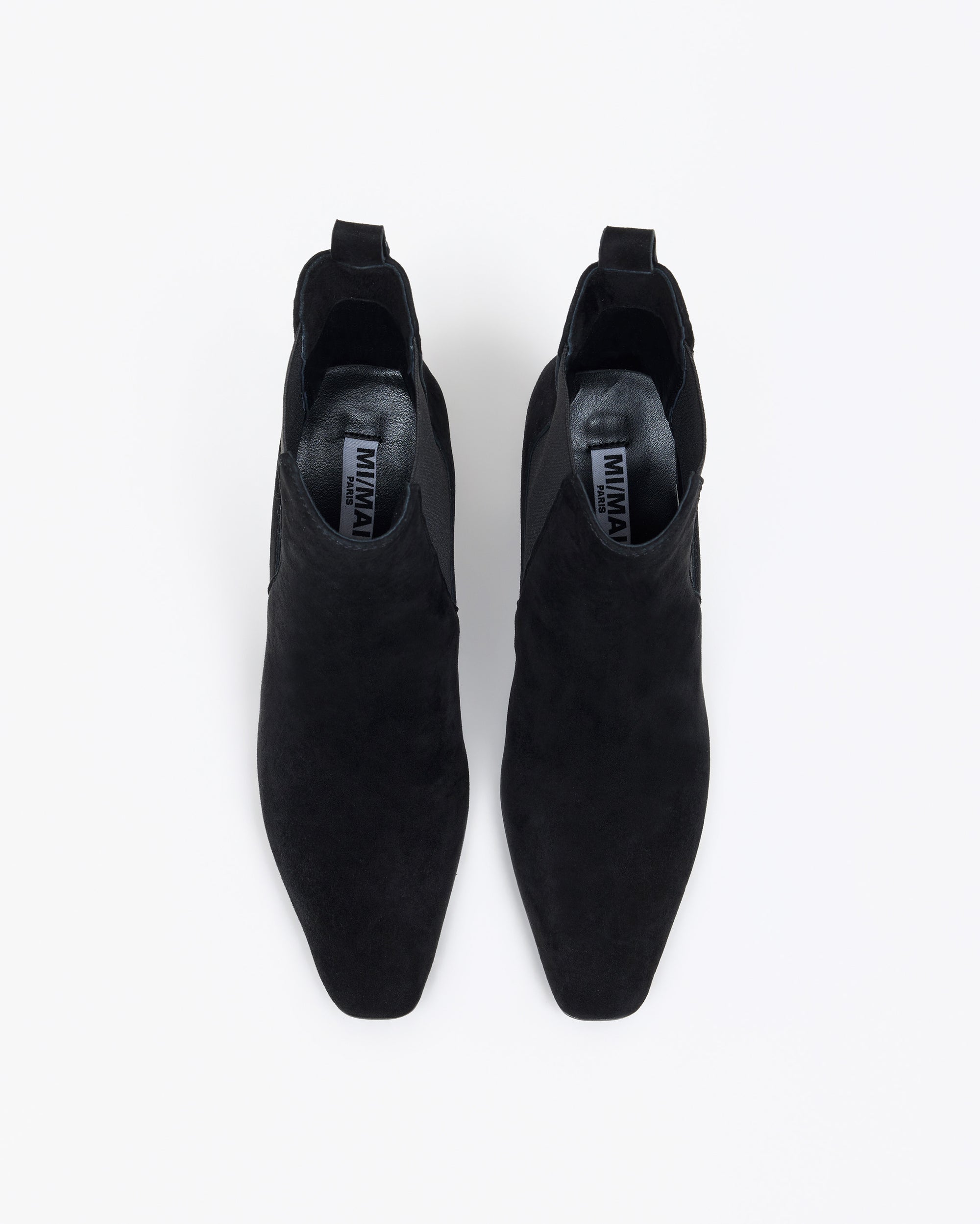 Chelsea boots en daim noir et à talon haut Friso Black Suede